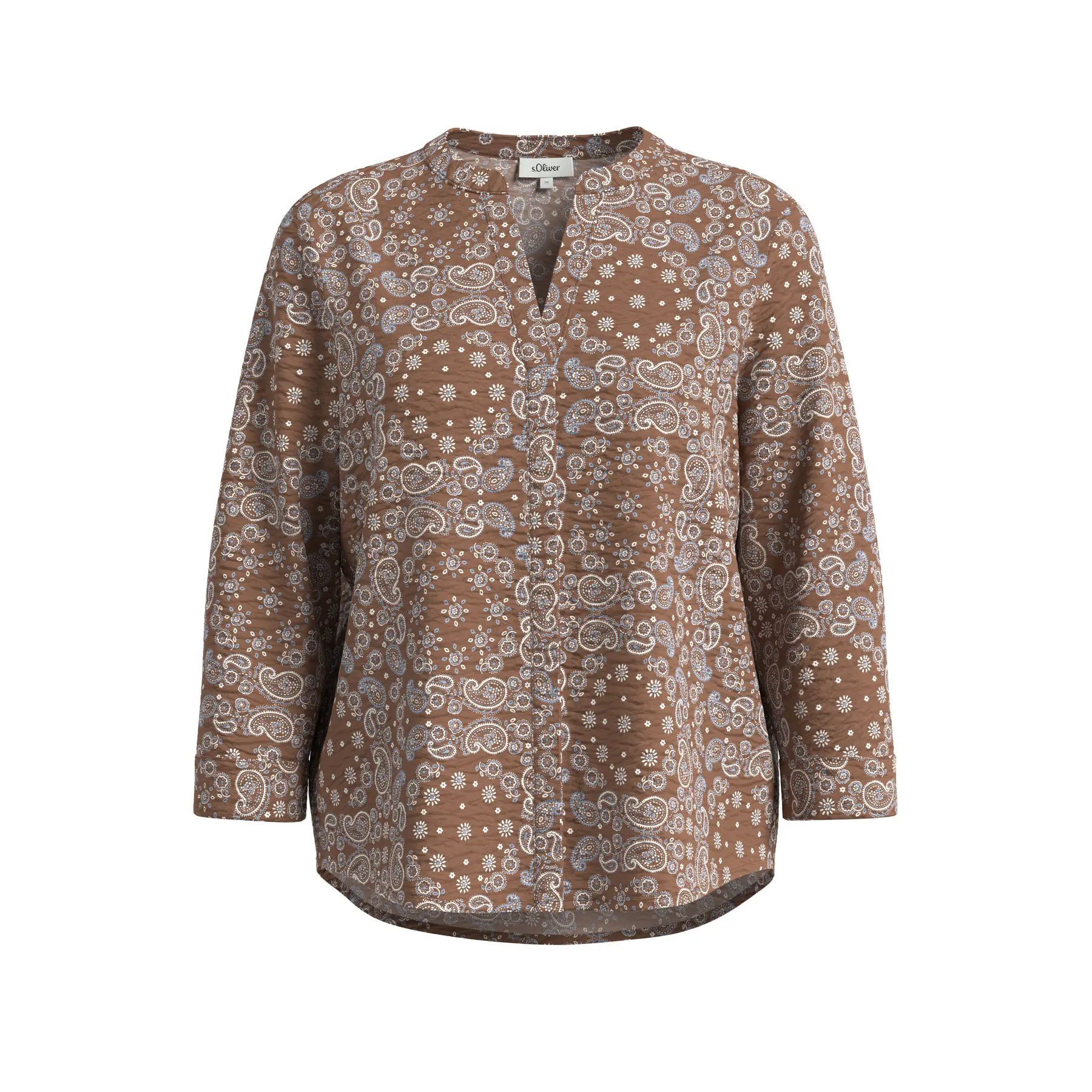 Blusa stampata a pieno e maniche 3/4 donna