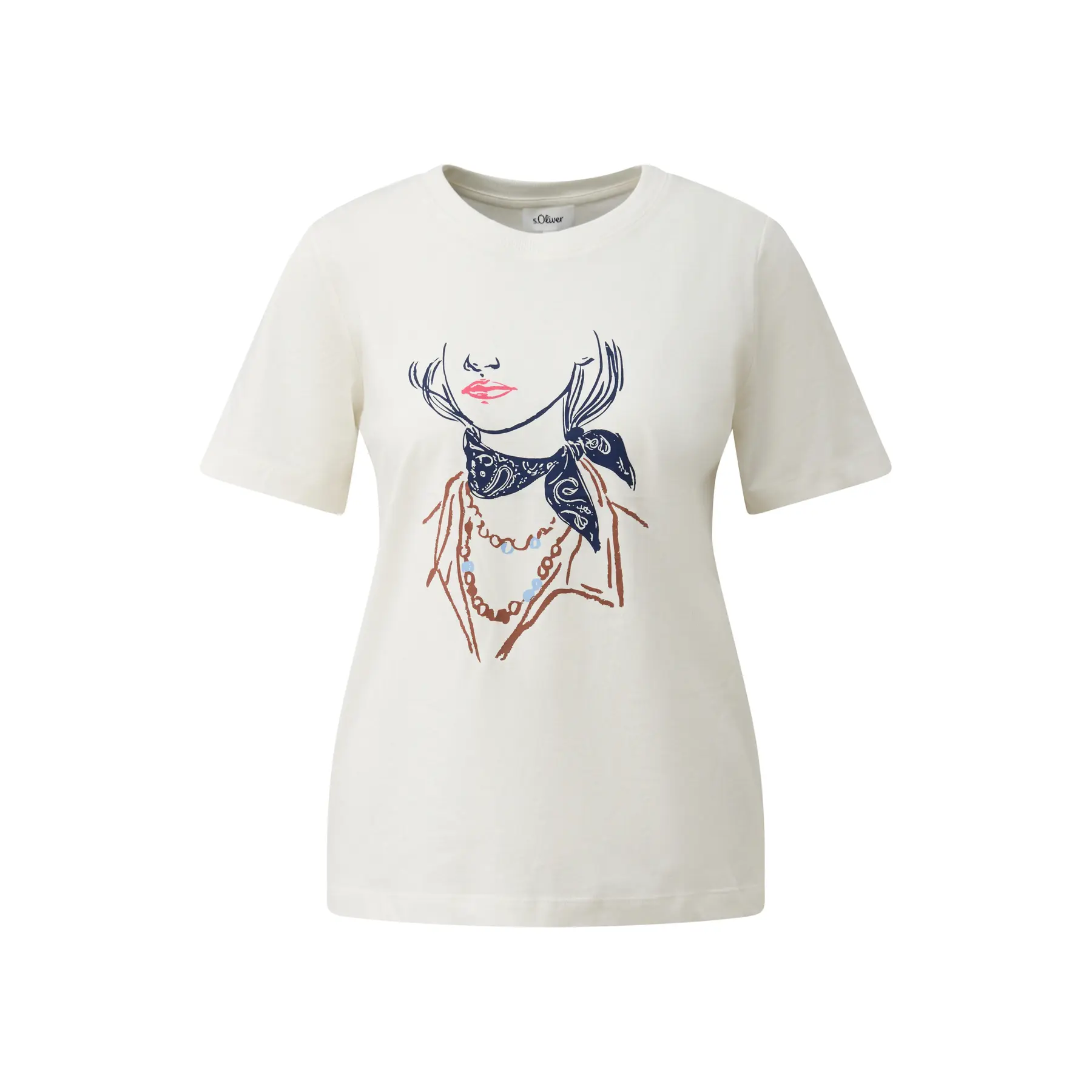 T-Shirt mit Frontdruck lockerer Schnitt Damen s.Oliver