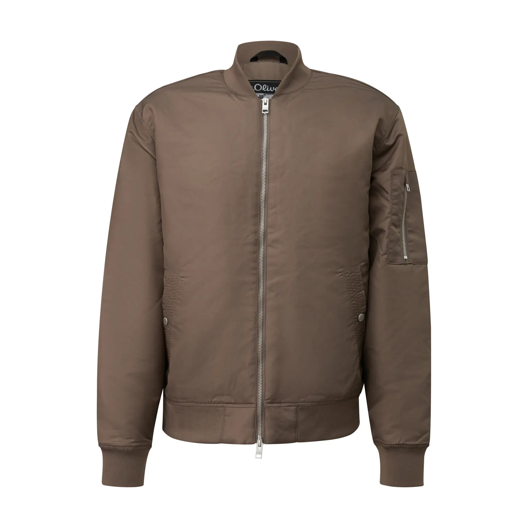 Leren Bomberjacke Relaxed Fit mit Rippbündchen Braun 2182242 s.Oliver 8915