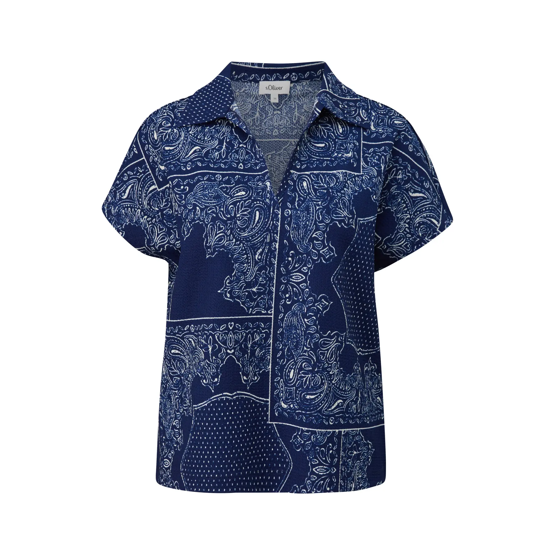 Blusa a taglio rilassato stile polo donna
