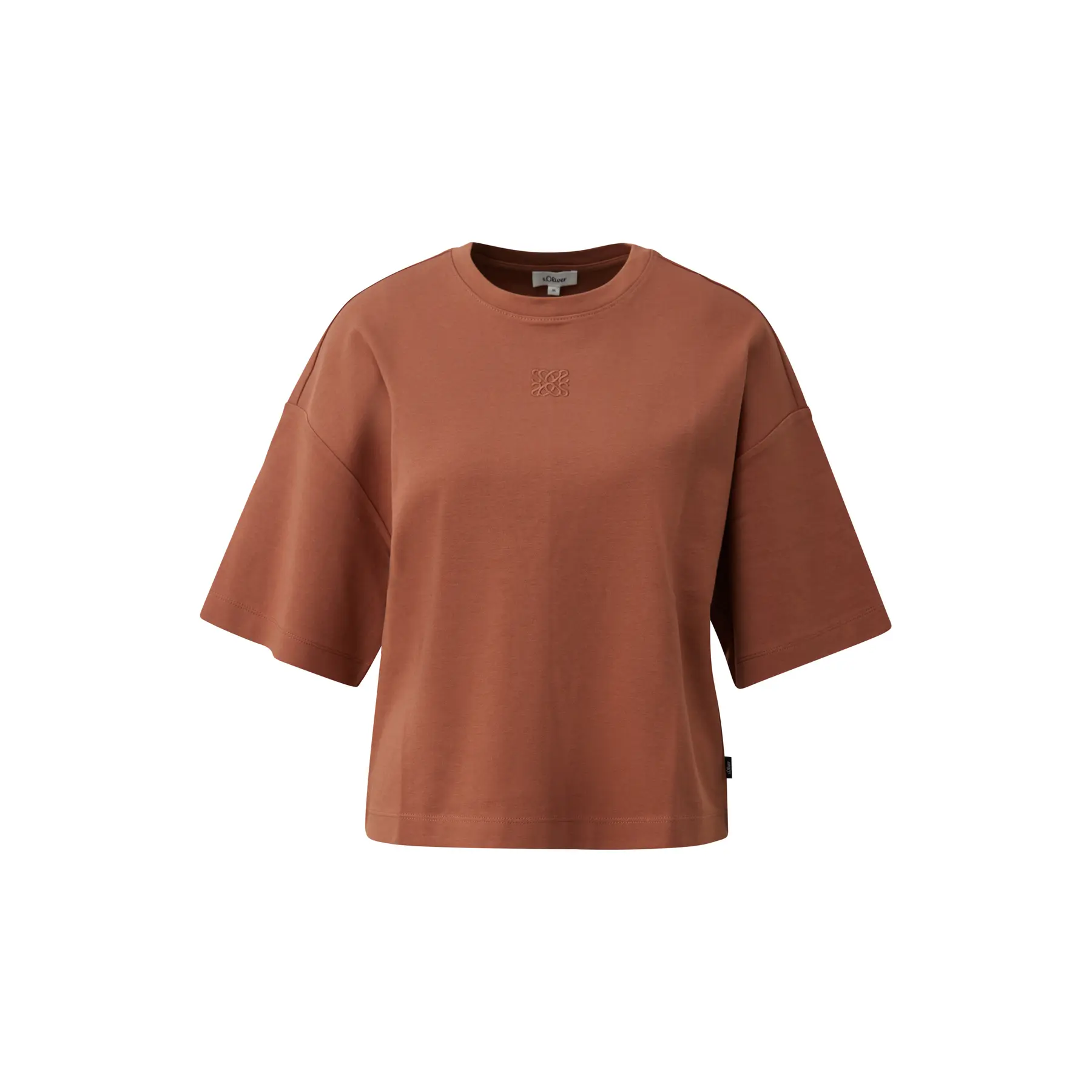 Oversize T-Shirt mit Stickerei und Logo-Patch für Damen s.Oliver