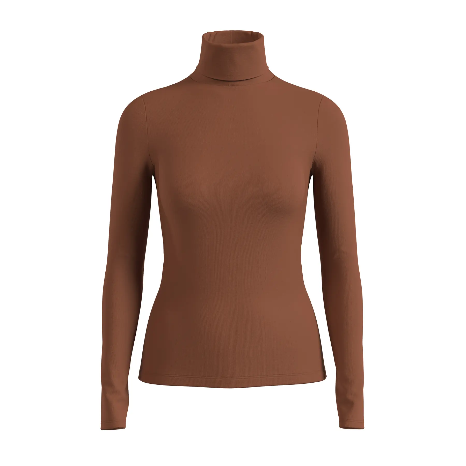 T-shirt a maniche lunghe Slim Fit con col alto in cotone donna s.Oliver