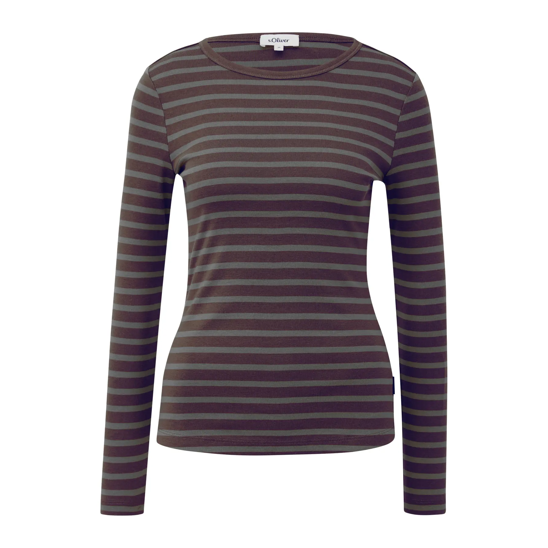 T-shirt a maniche lunghe Slim Fit con collo rotondo donna s.Oliver