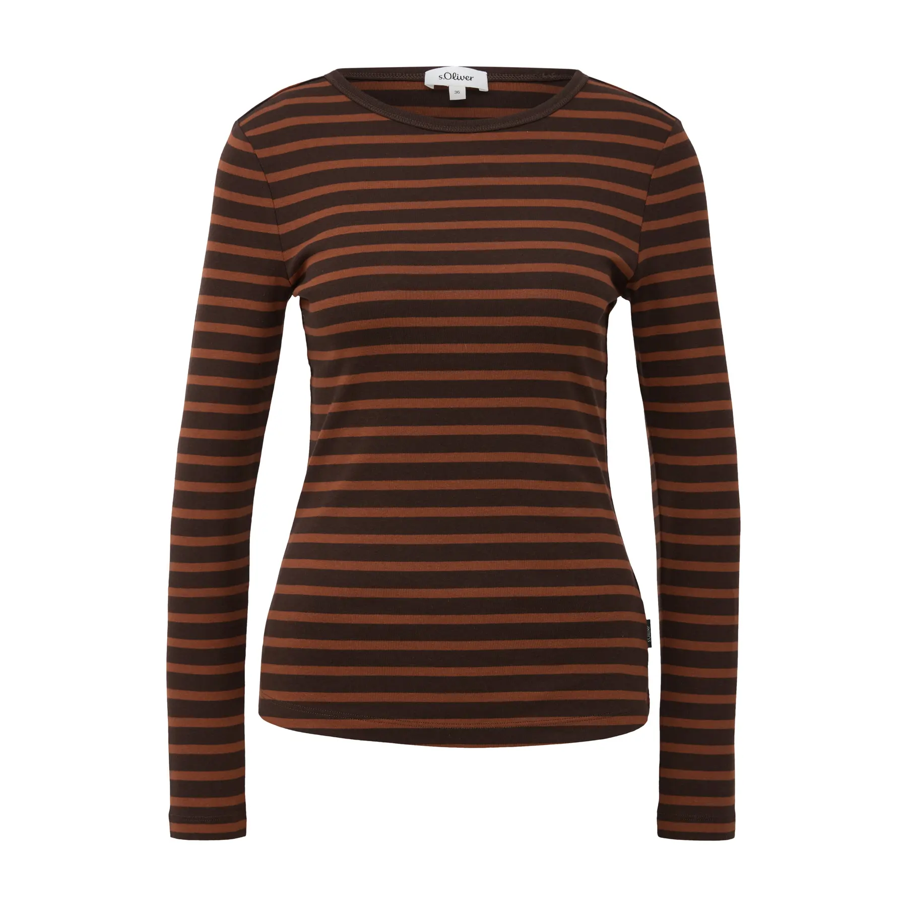 T-shirt a maniche lunghe Slim Fit con collo rotondo donna s.Oliver
