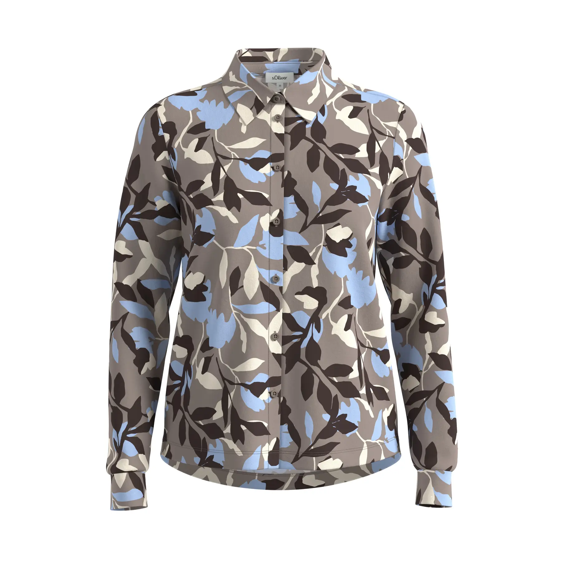 T-Shirt mit legerem Schnitt, Knopfleiste und Hemdkragen Damen s.Oliver