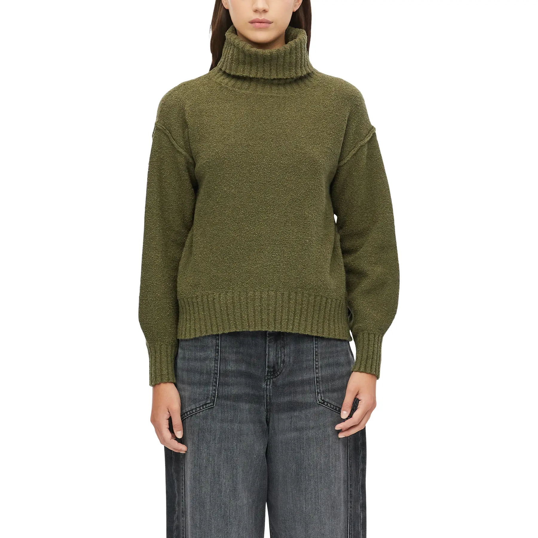Pull aus Boucle-Material mit Rollkragen für Damen s.Oliver