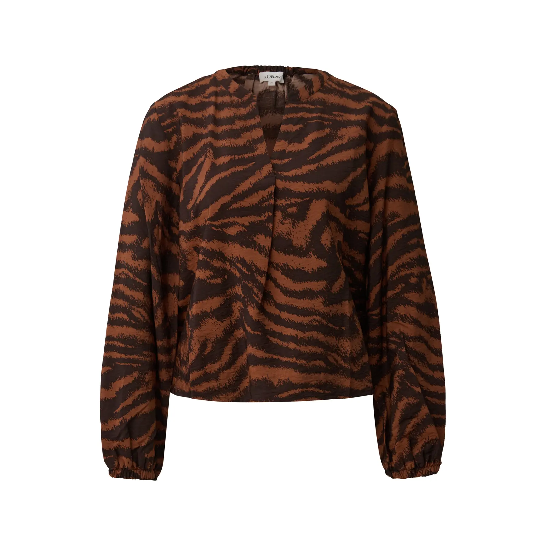 Bluse Relaxed Fit mit Allover-Print und Rüschen Damen s.Oliver
