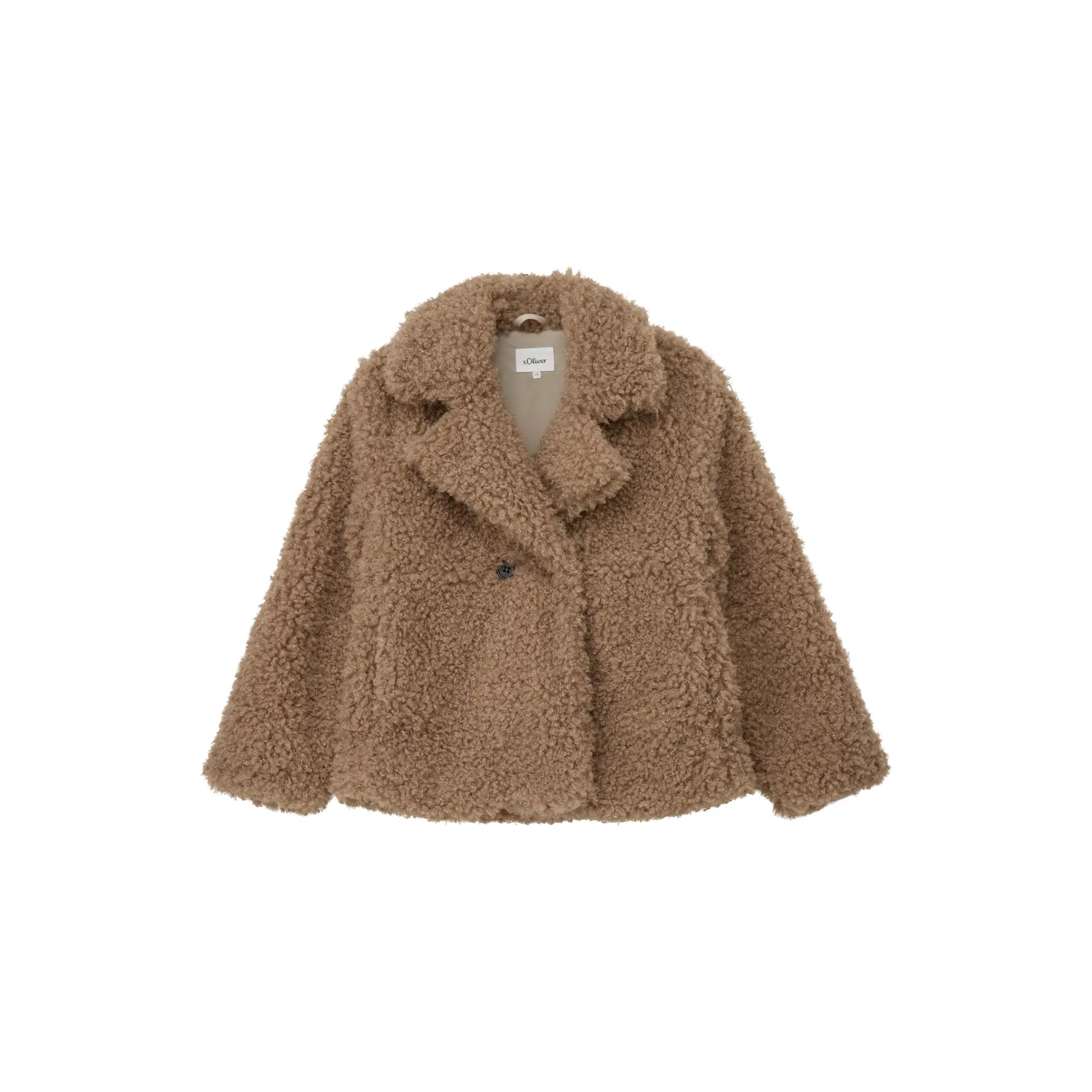 Giacca in pile da esterno a vestibilità ampia con colletto reversibile per ragazza s.Oliver