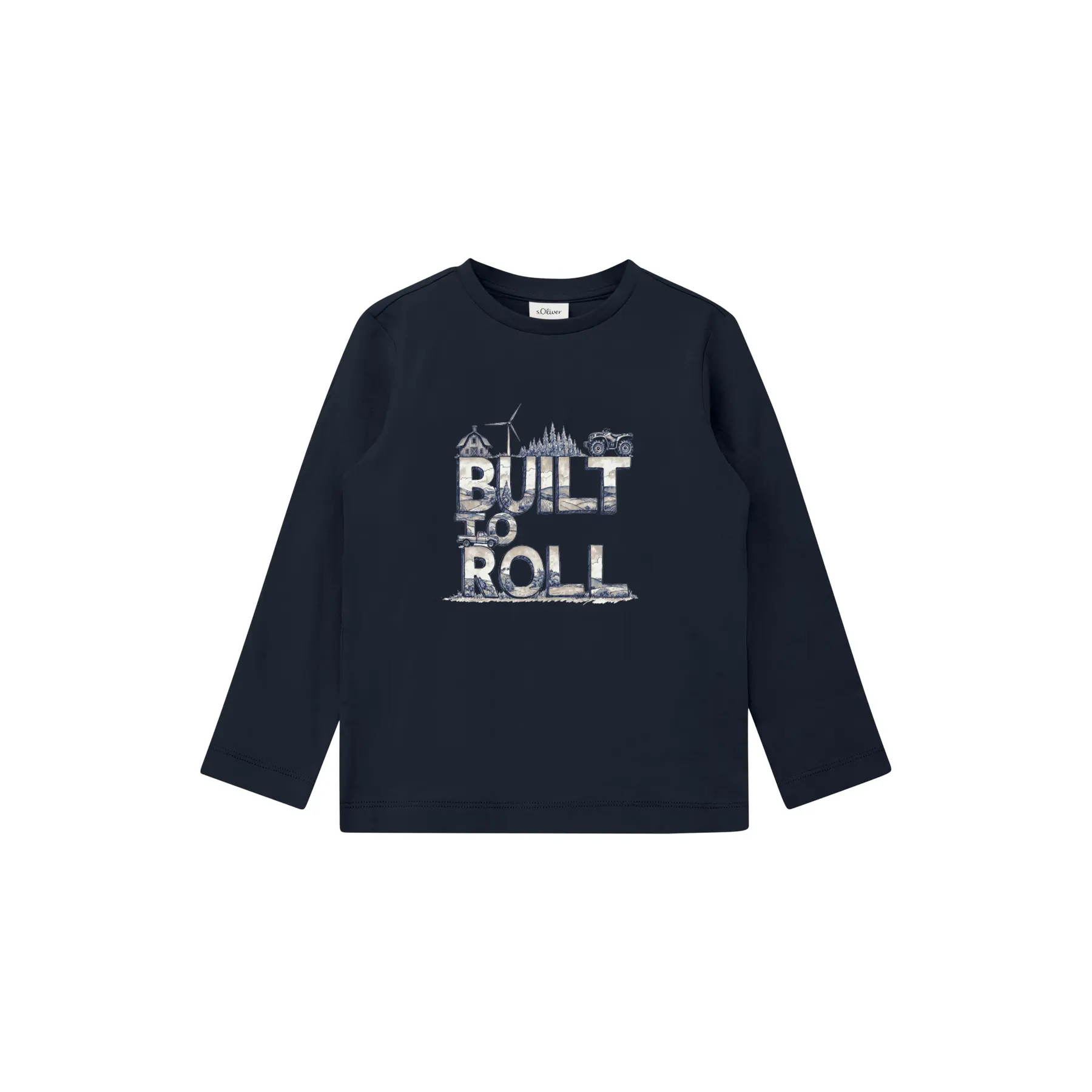 T-shirt à manches longues avec imprimé réversible devant et dos enfant s.Oliver