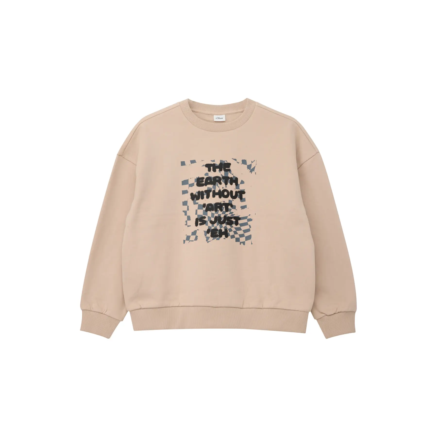 Sweatshirt oversize avec bords côtelés et col rond - intérieur gratté enfant s.Oliver