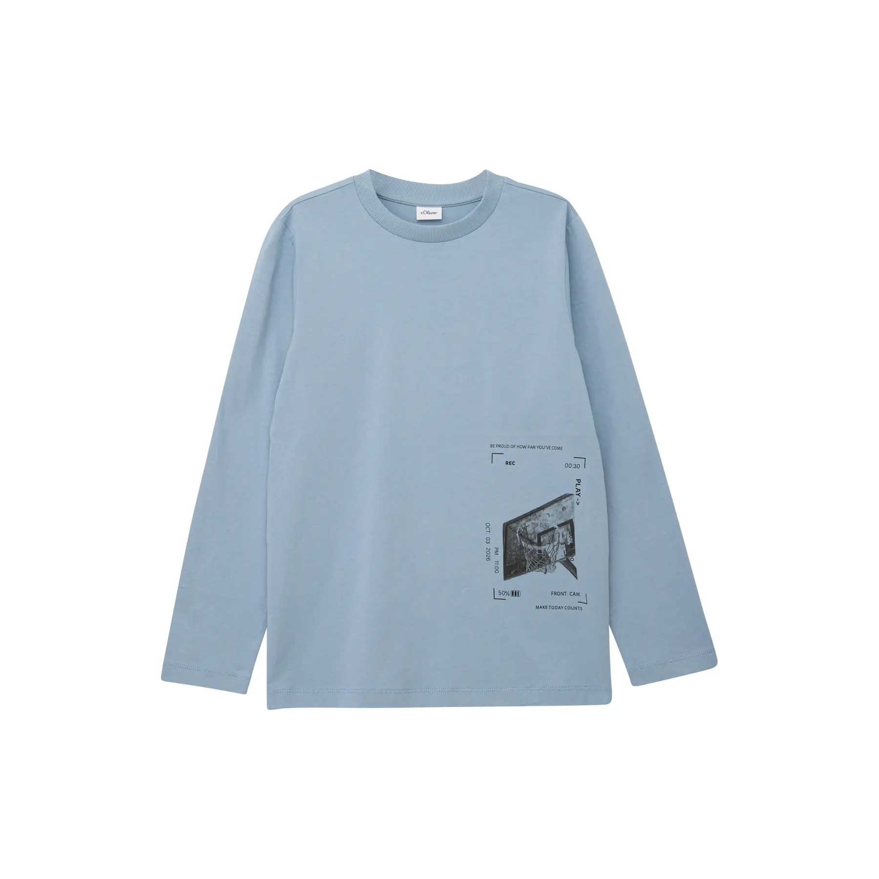 T-shirt maniche lunghe in jersey con stampa davanti o dietro bambino s.Oliver