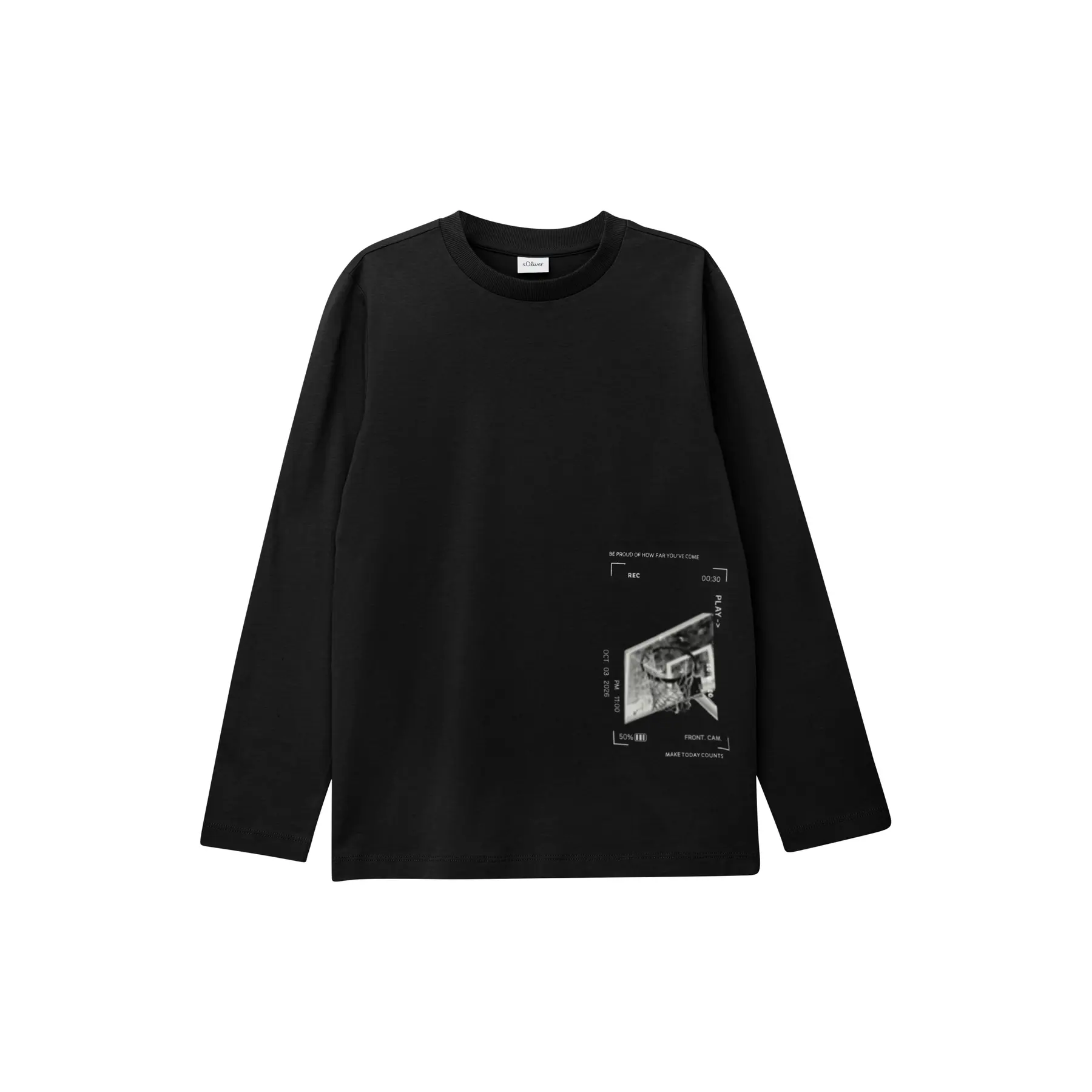 T-shirt maniche lunghe in jersey con stampa davanti o dietro bambino s.Oliver