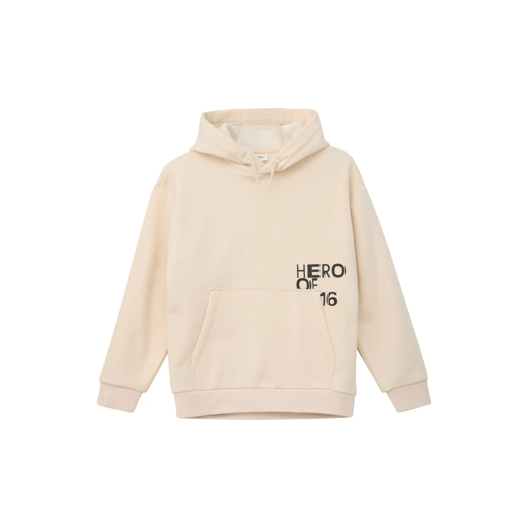 Felpa con cappuccio oversize con stampa davanti o dietro - interno in pile bambino s.Oliver