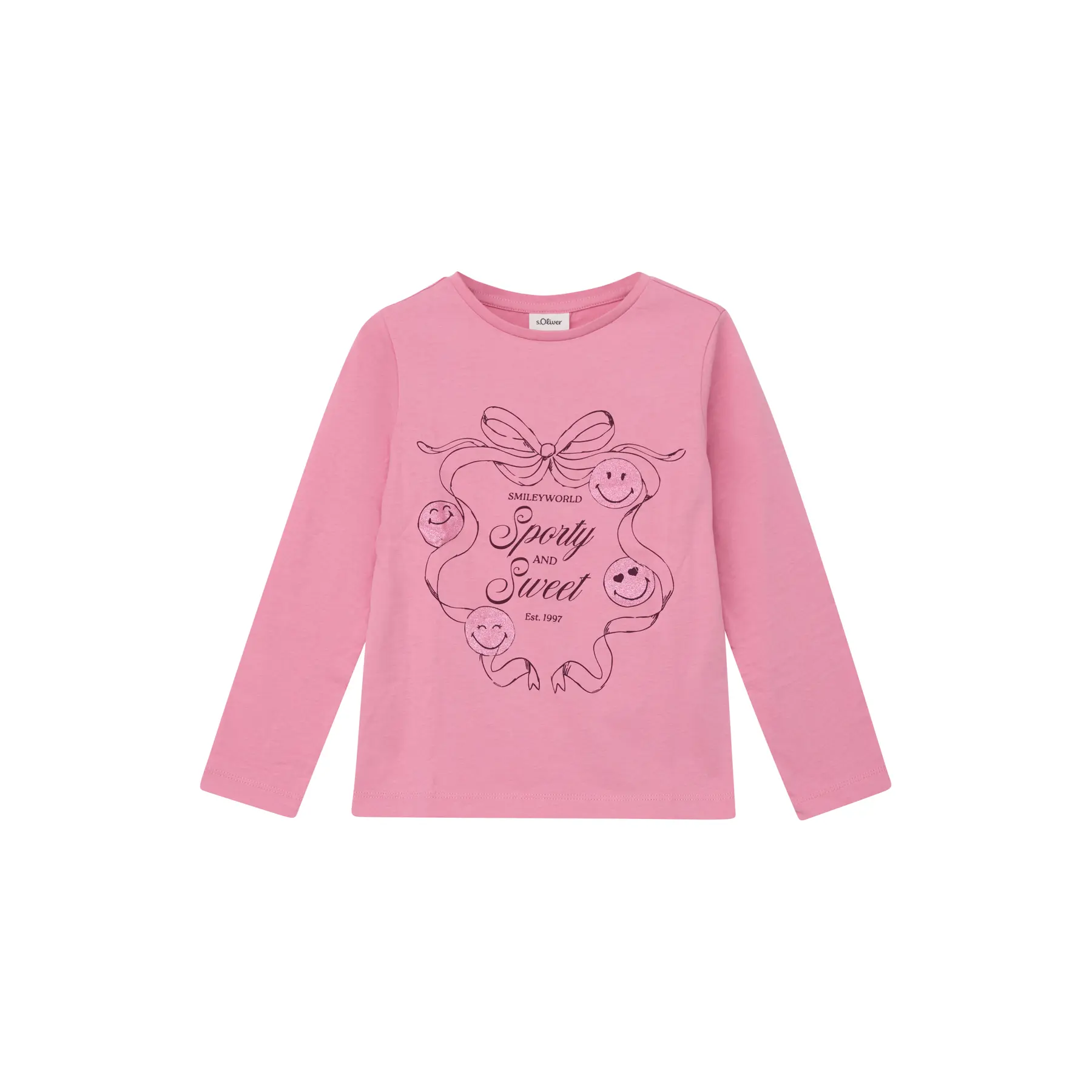 T-shirt a stampa reversibile e stampa glitterata ragazza s.Oliver Smiley