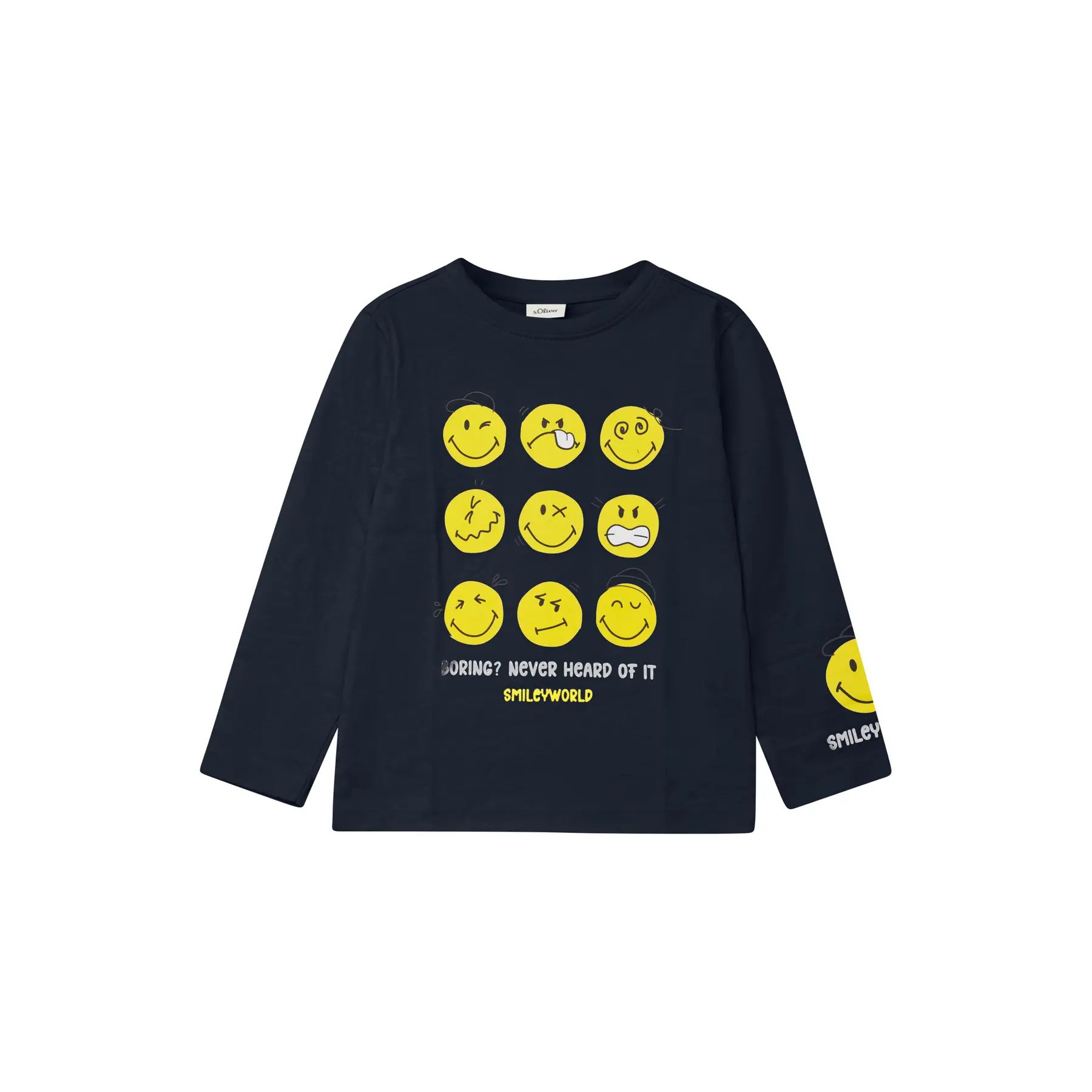 s.Oliver - male - Smiley®-shirt met lange mouwen en print op de voorkant en op de mouwen