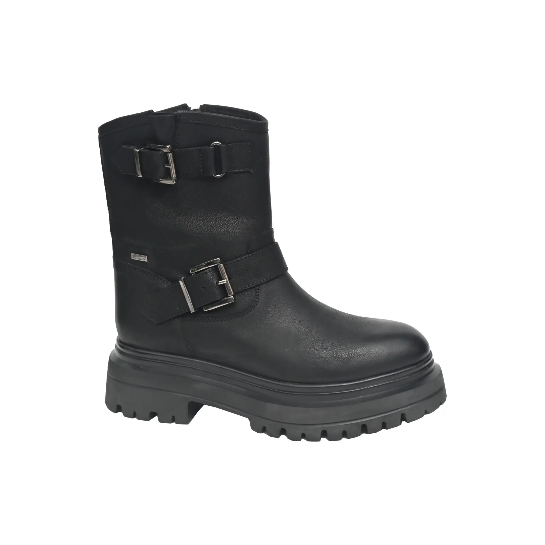 Stivali in pelle con lacci mid donna