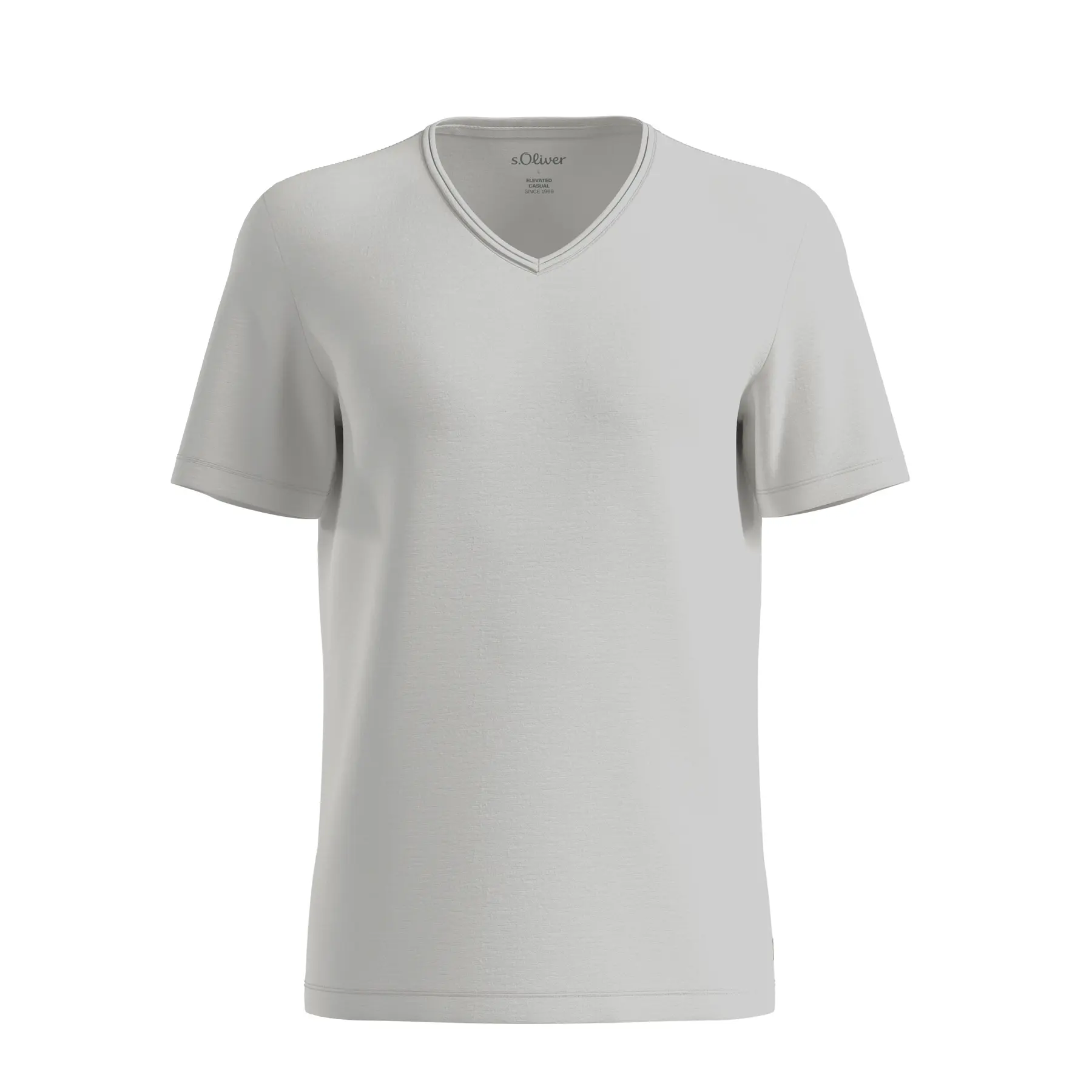 T-shirt in filo fiammato con bordo aperto al collo s.Oliver
