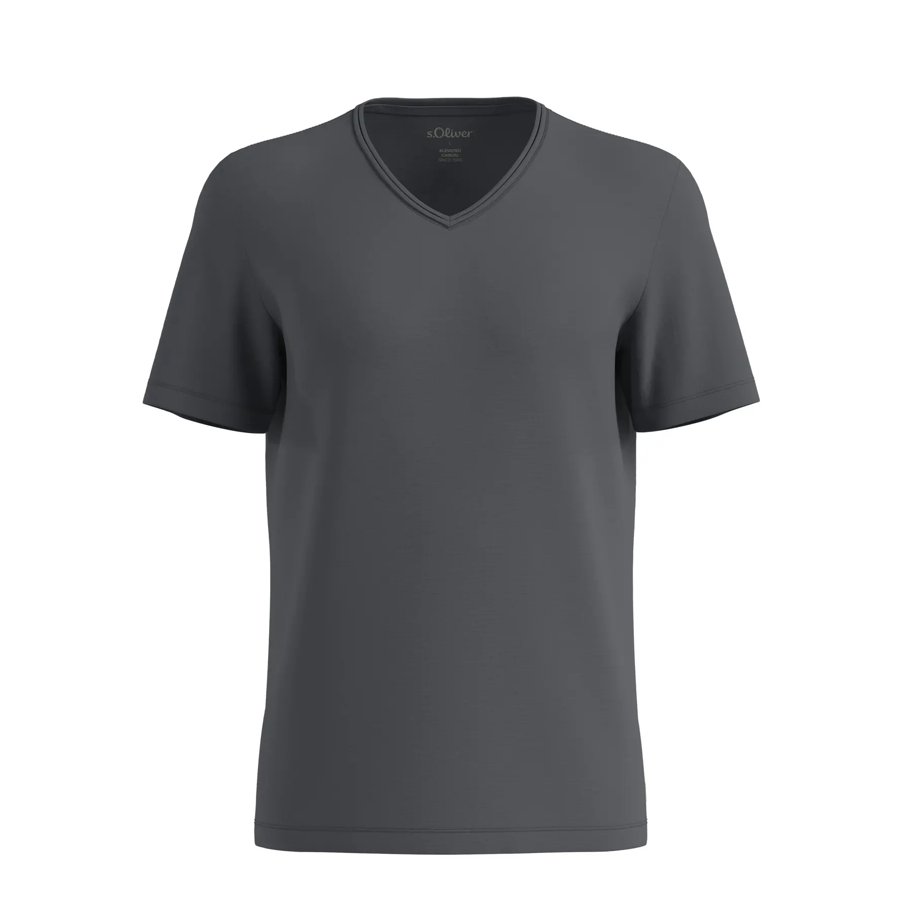 T-shirt in filo fiammato con bordo aperto al collo s.Oliver