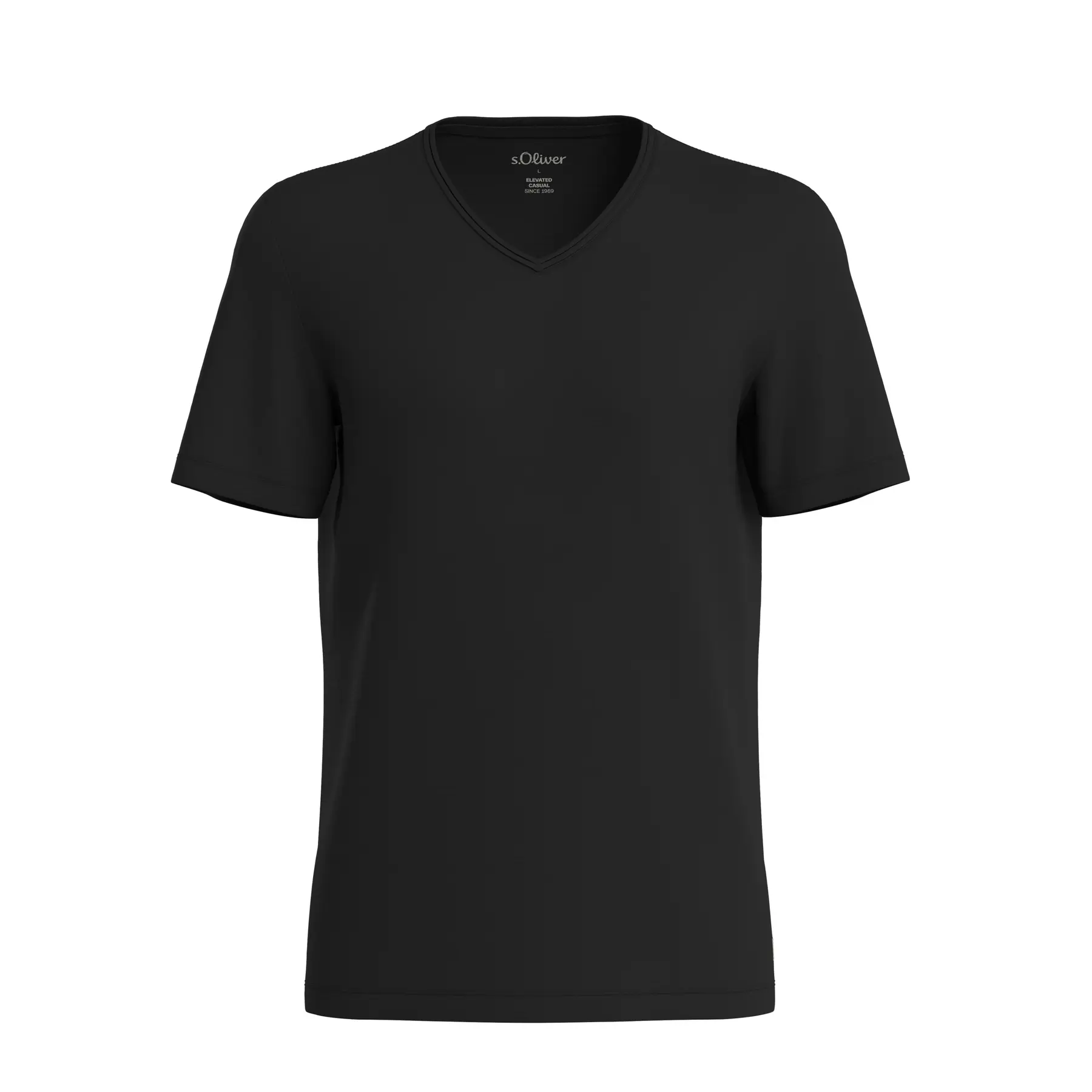 T-shirt in filo fiammato con bordo aperto al collo s.Oliver