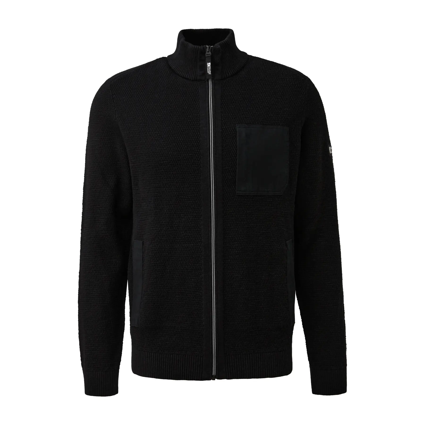 s.Oliver - male - Gebreid vest met structuur en contrasterende details