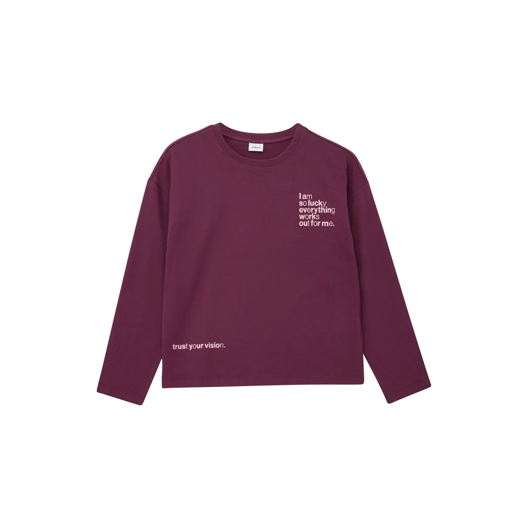 T-shirt a manica corta con stampa cangiante davanti o dietro ragazza s.Oliver