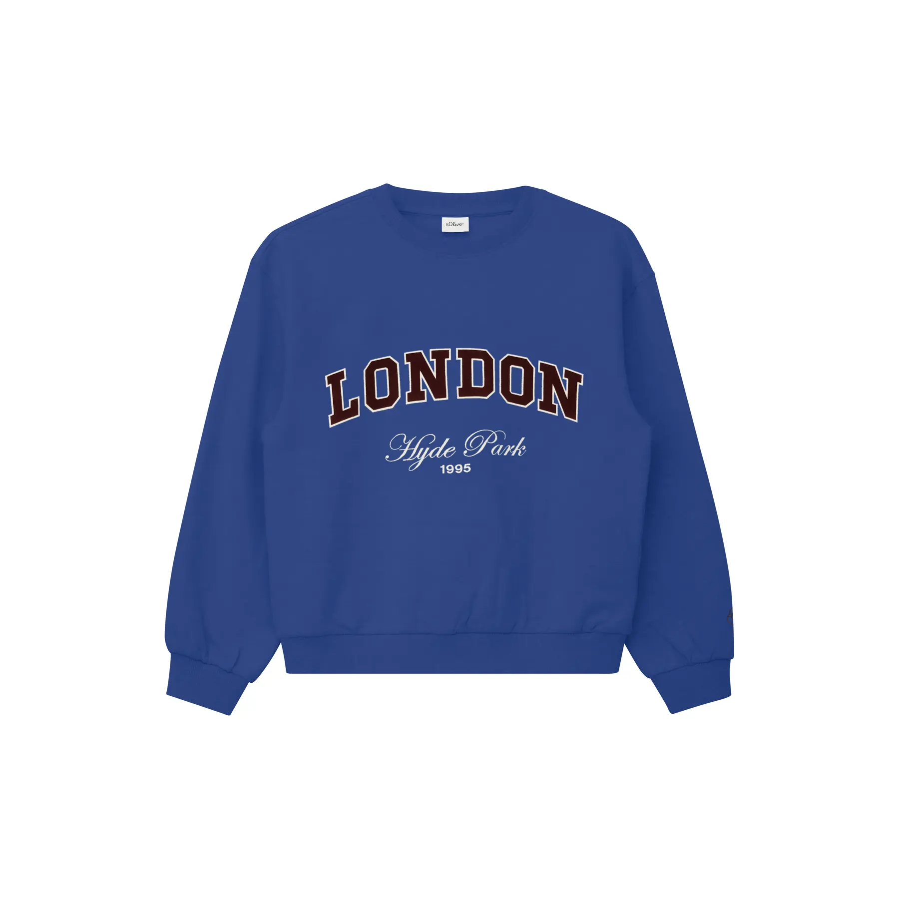 Felpa oversize con ricamo e stampa flockata - interno spazzolato ragazza s.Oliver