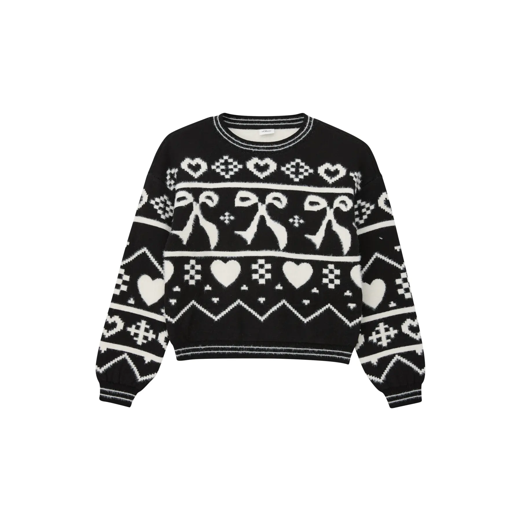 Maglione in maglia oversize con motivo natalizio in intarsio per ragazza s.Oliver