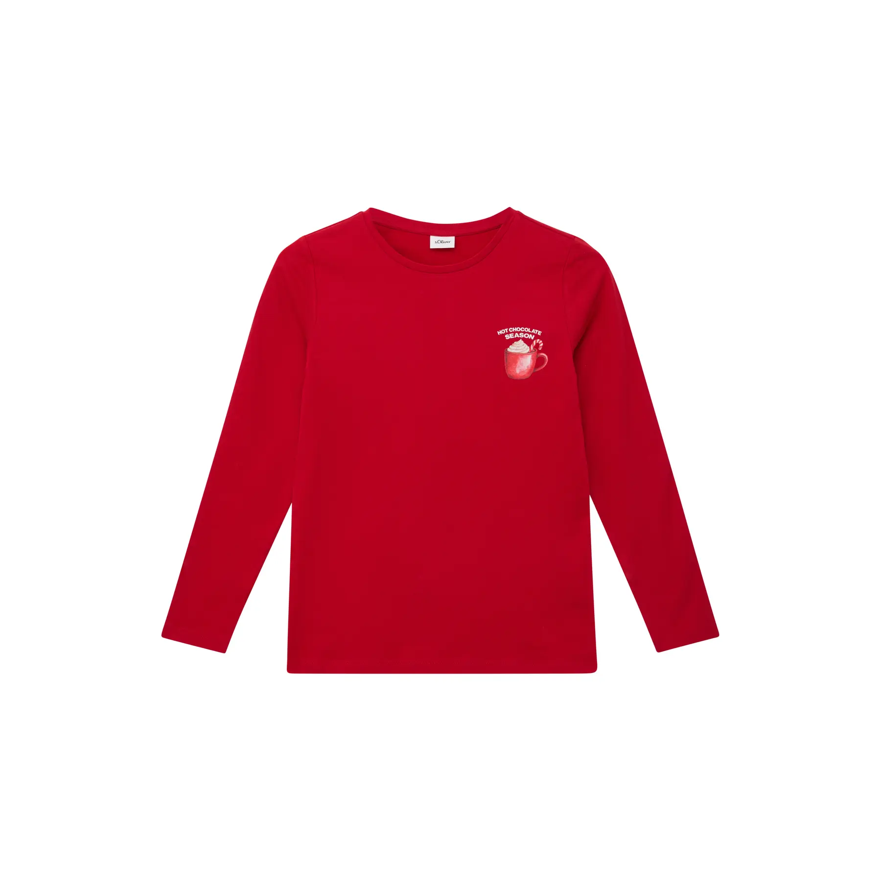 T-shirt con stampa cangiante davanti, retro e motivo di Natale ragazza s.Oliver