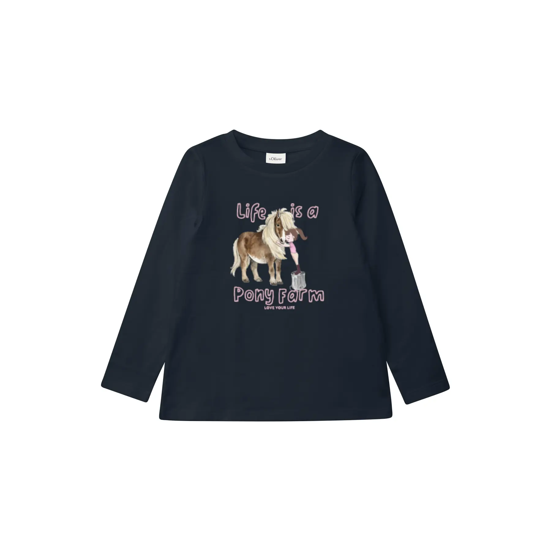 T-shirt con stampa intercambiabile reversibile a forma di trapezio per ragazza s.Oliver