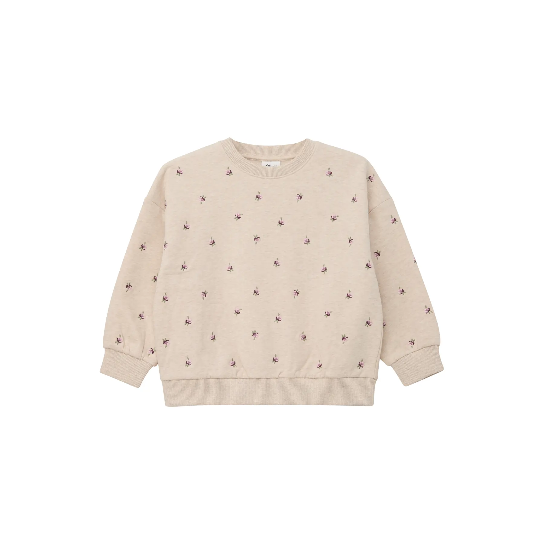 Felpa oversize con ricamo floreale - interno garzato bambina s.Oliver