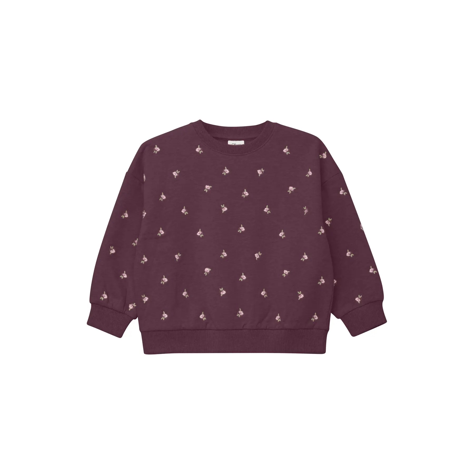 Felpa oversize con ricamo floreale - interno garzato bambina s.Oliver
