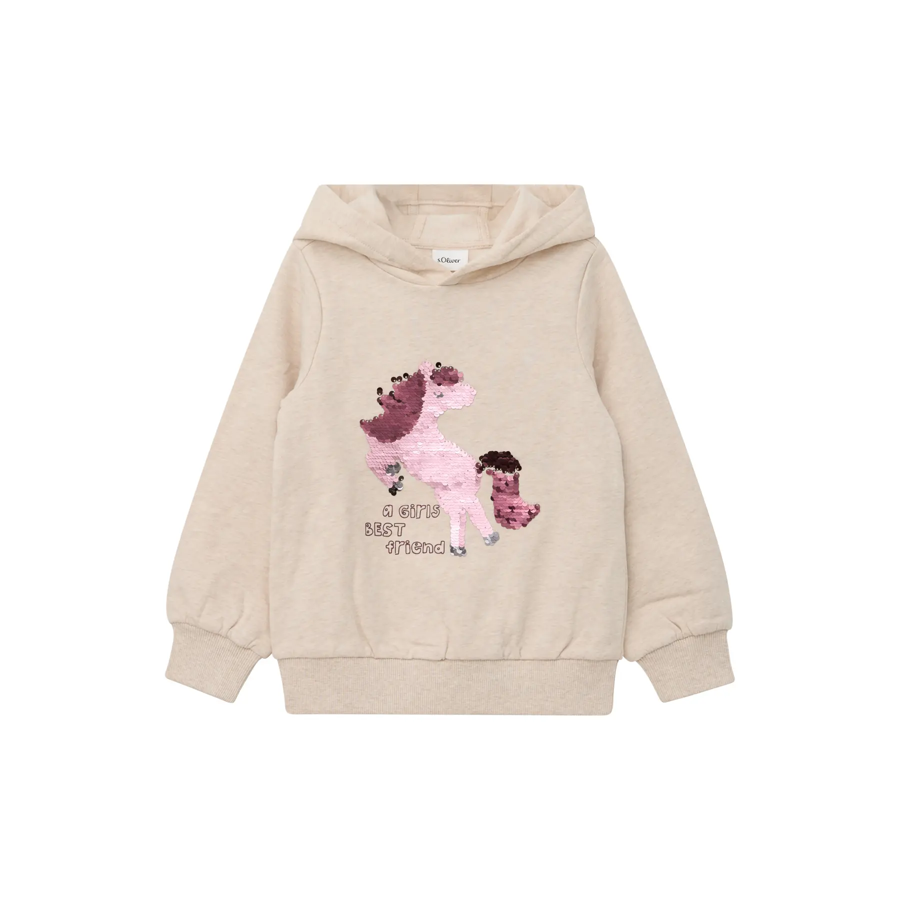 Felpa con cappuccio a paillettes reversibili - interno spazzolato ragazza s.Oliver