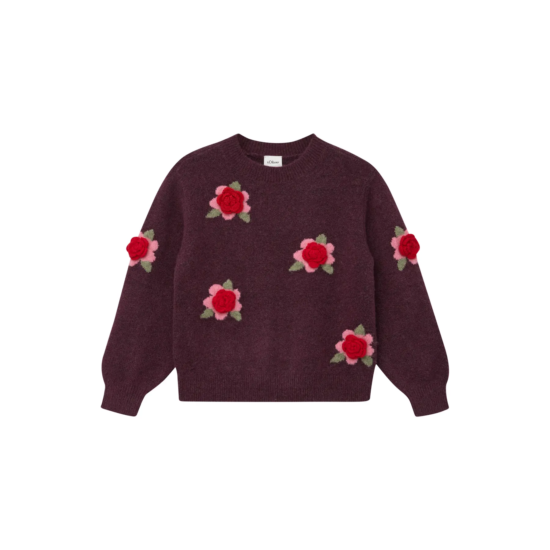 Pull en maille avec application florale fille s.Oliver