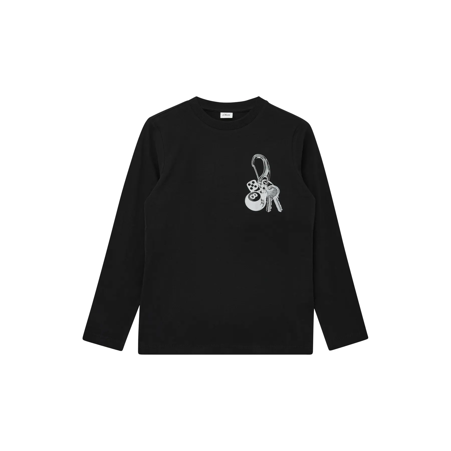 T-shirt a maniche lunghe con stampa davanti o dietro e spalle cadenti bambino s.Oliver