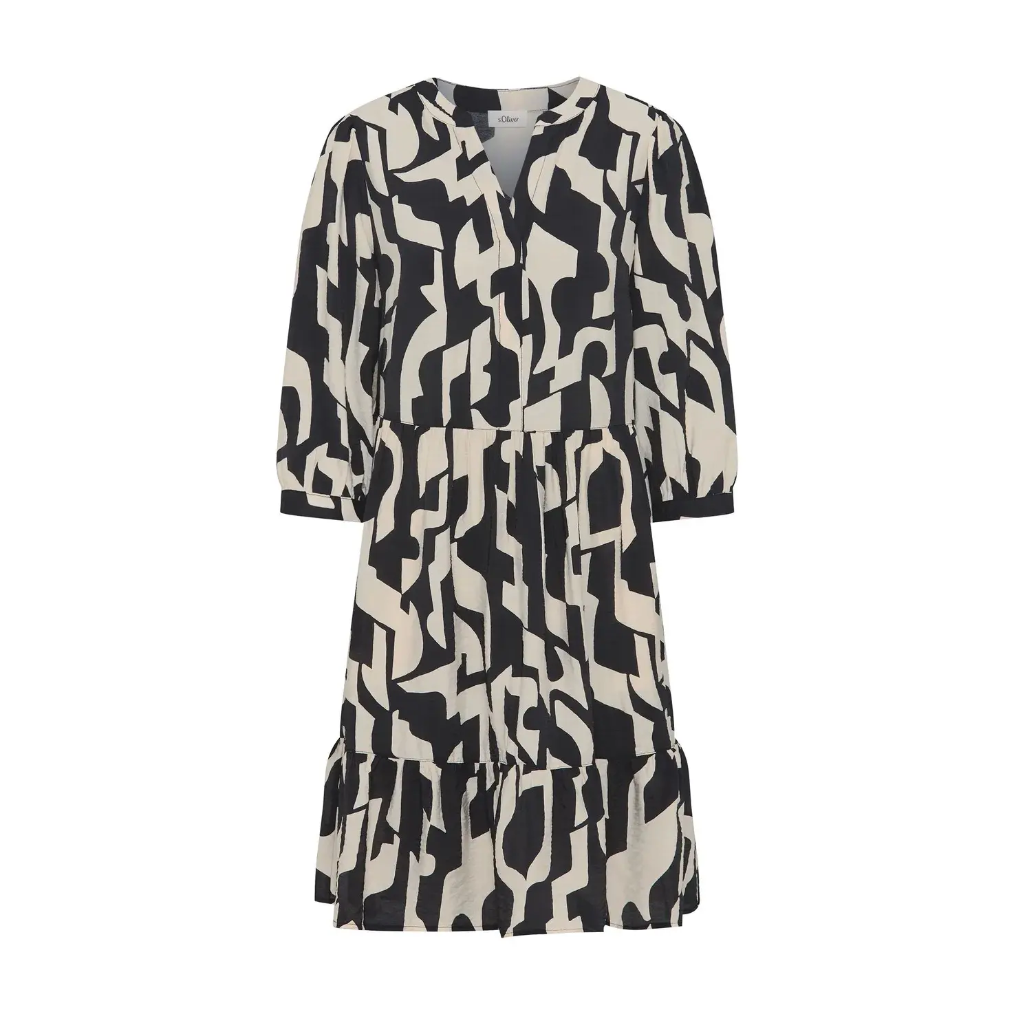 Grau Unifarbene Weite Kleid Damen s.Oliver
