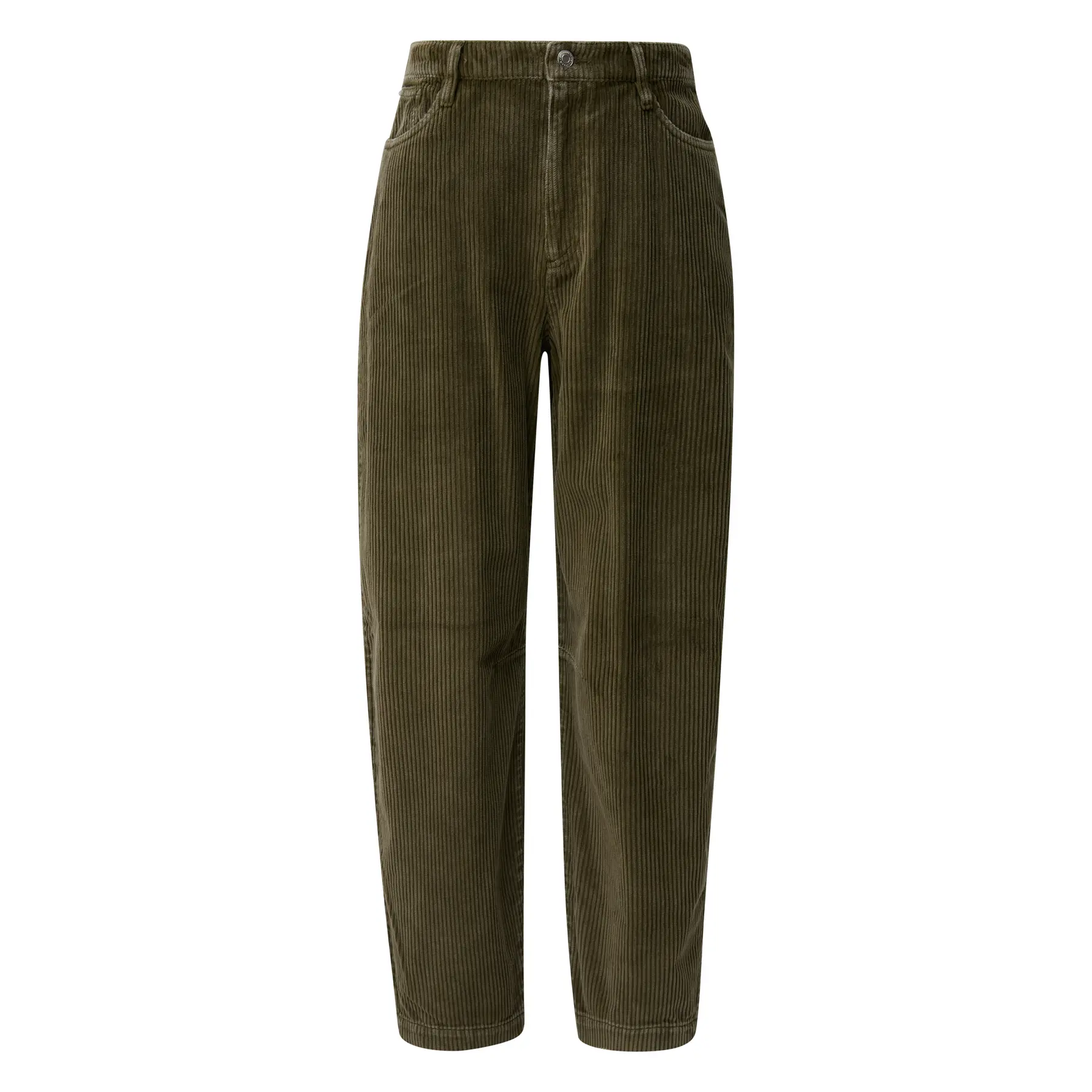 7/8 Corduroy High Rise Barrel Leg Afgebleekte Broek Dames s.Oliver