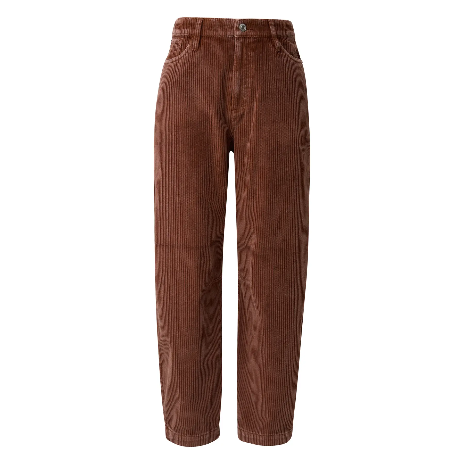 7/8 Corduroy High Rise Barrel Leg Afgebleekte Broek Dames s.Oliver