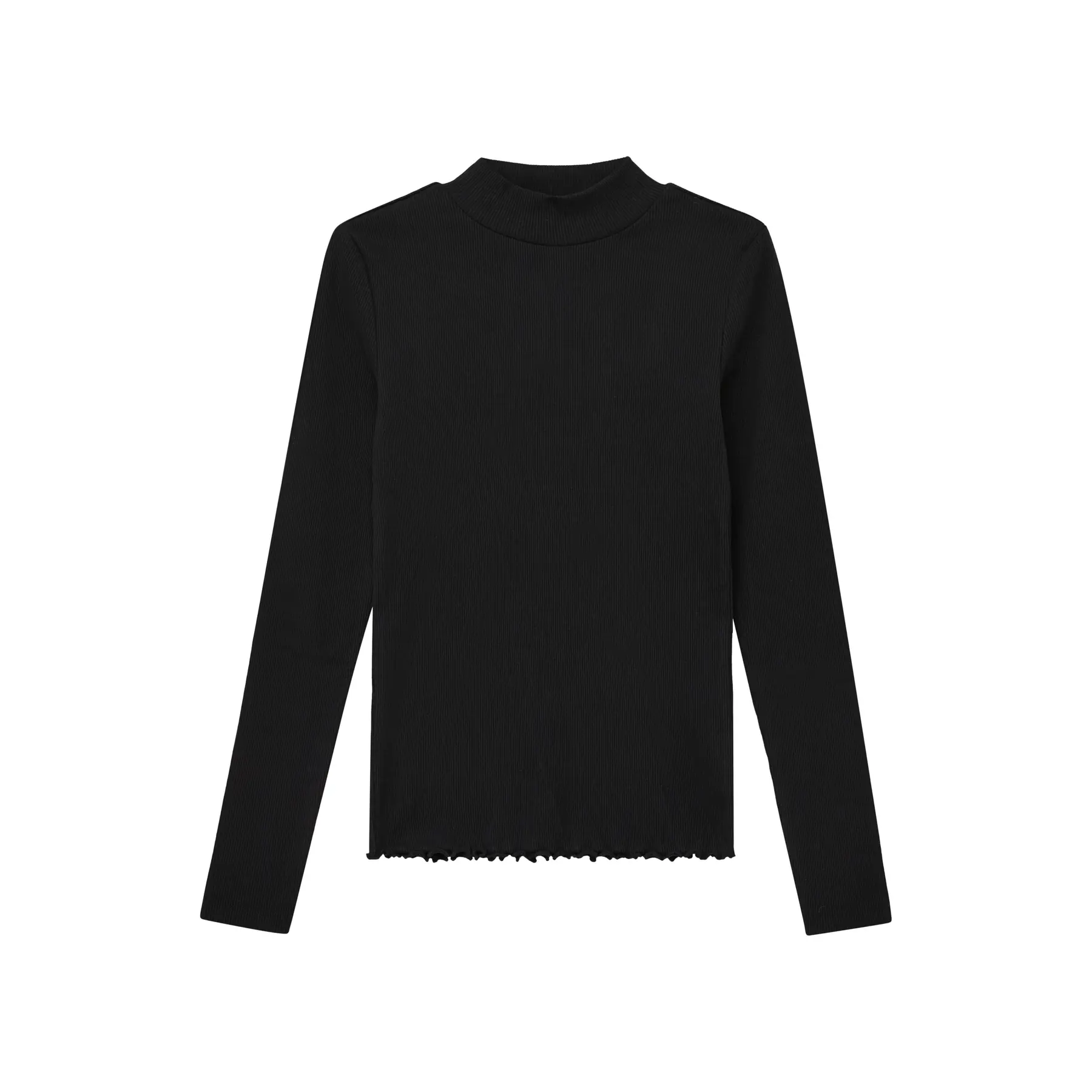 Rippstrick-T-Shirt / körpernahe Passform / Stehkragen Mädchen s.Oliver
