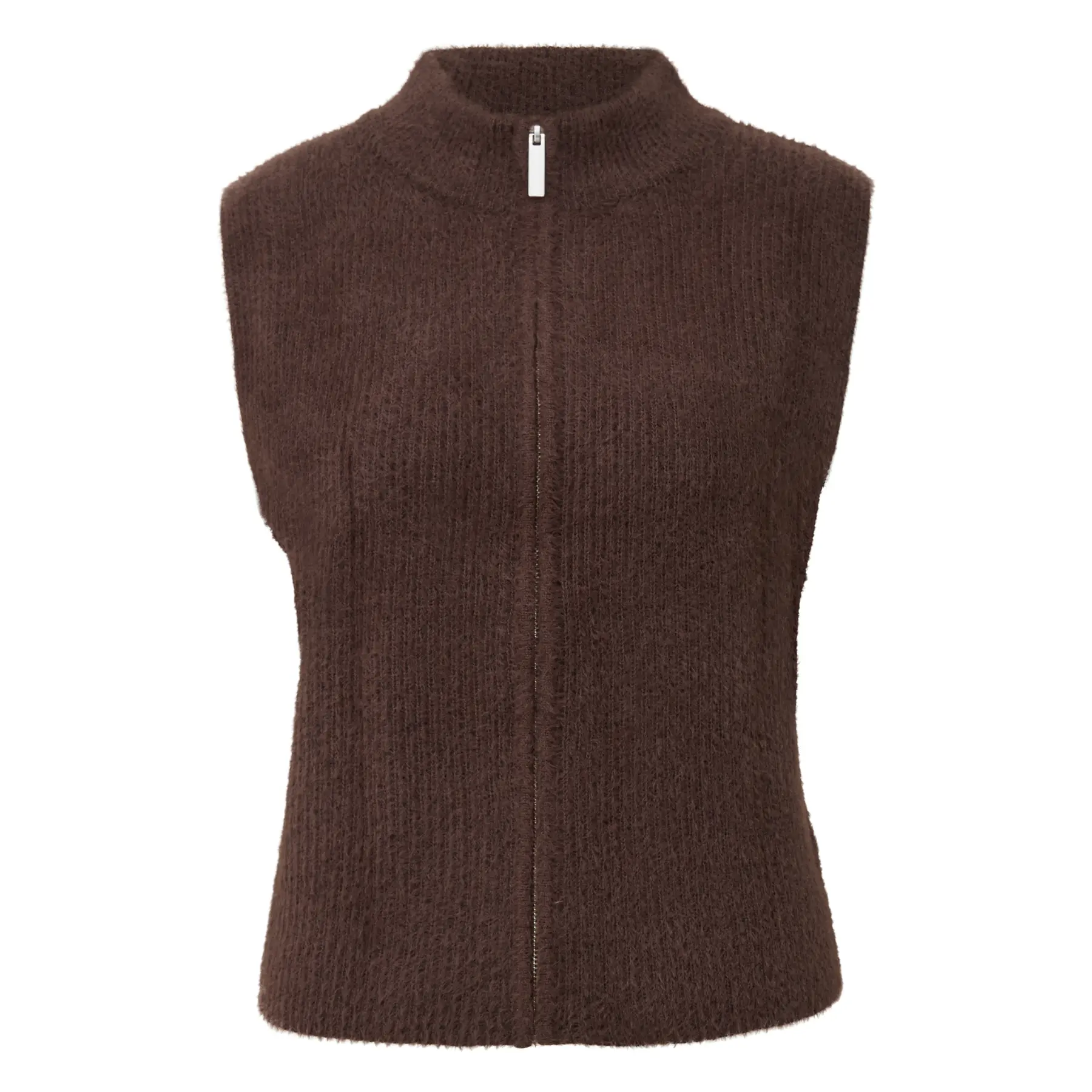 Gilet in maglia con zip e colletto alto donna s.Oliver