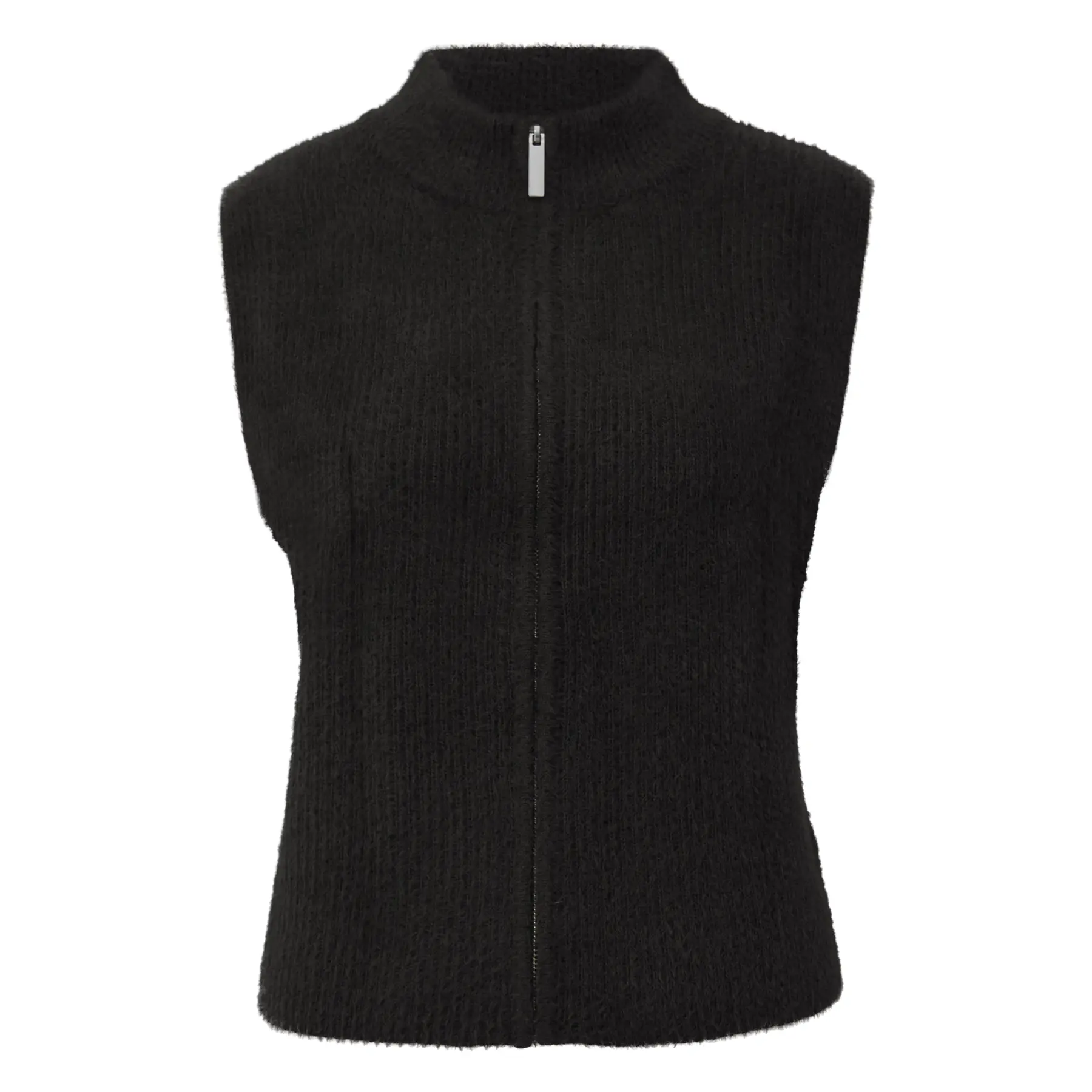 Gilet in maglia con zip e colletto alto donna s.Oliver