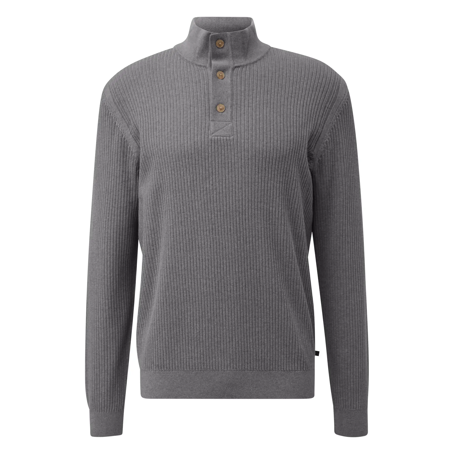 Strickpullover mit Rundhals und Knopfleiste aus strukturiertem Baumwollmaterial s.Oliver