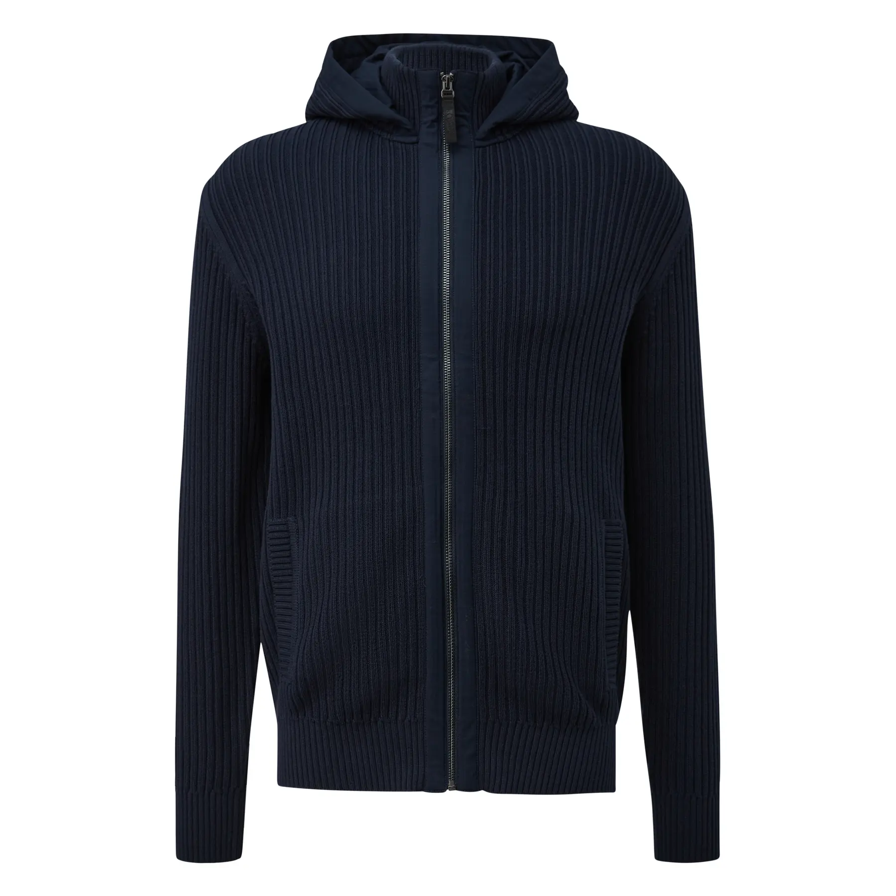 s.Oliver - male - Gebreid vest met capuchon in een mix van stoffen