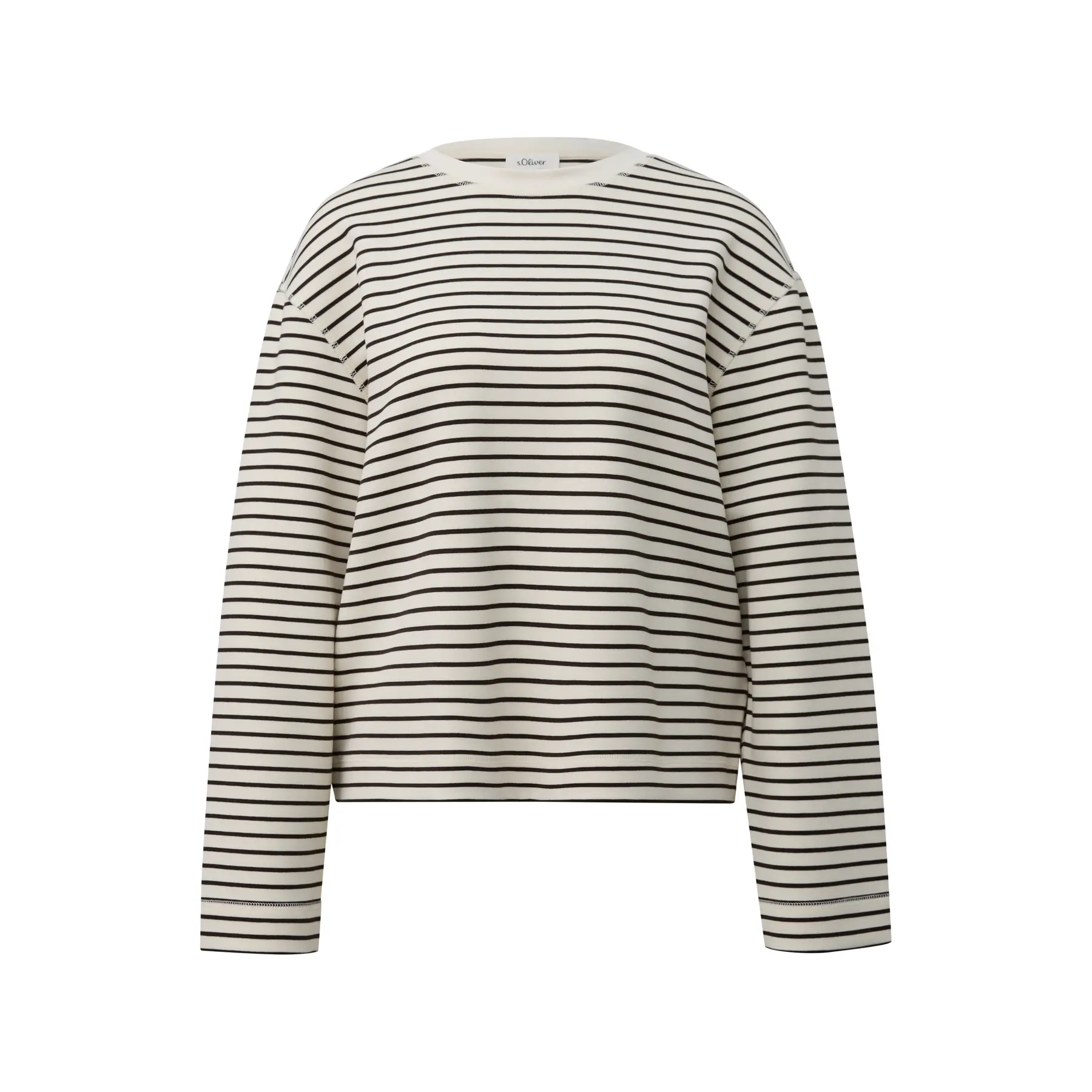 Sweatshirt en tissu scuba à rayures coupe décontractée femme s.Oliver