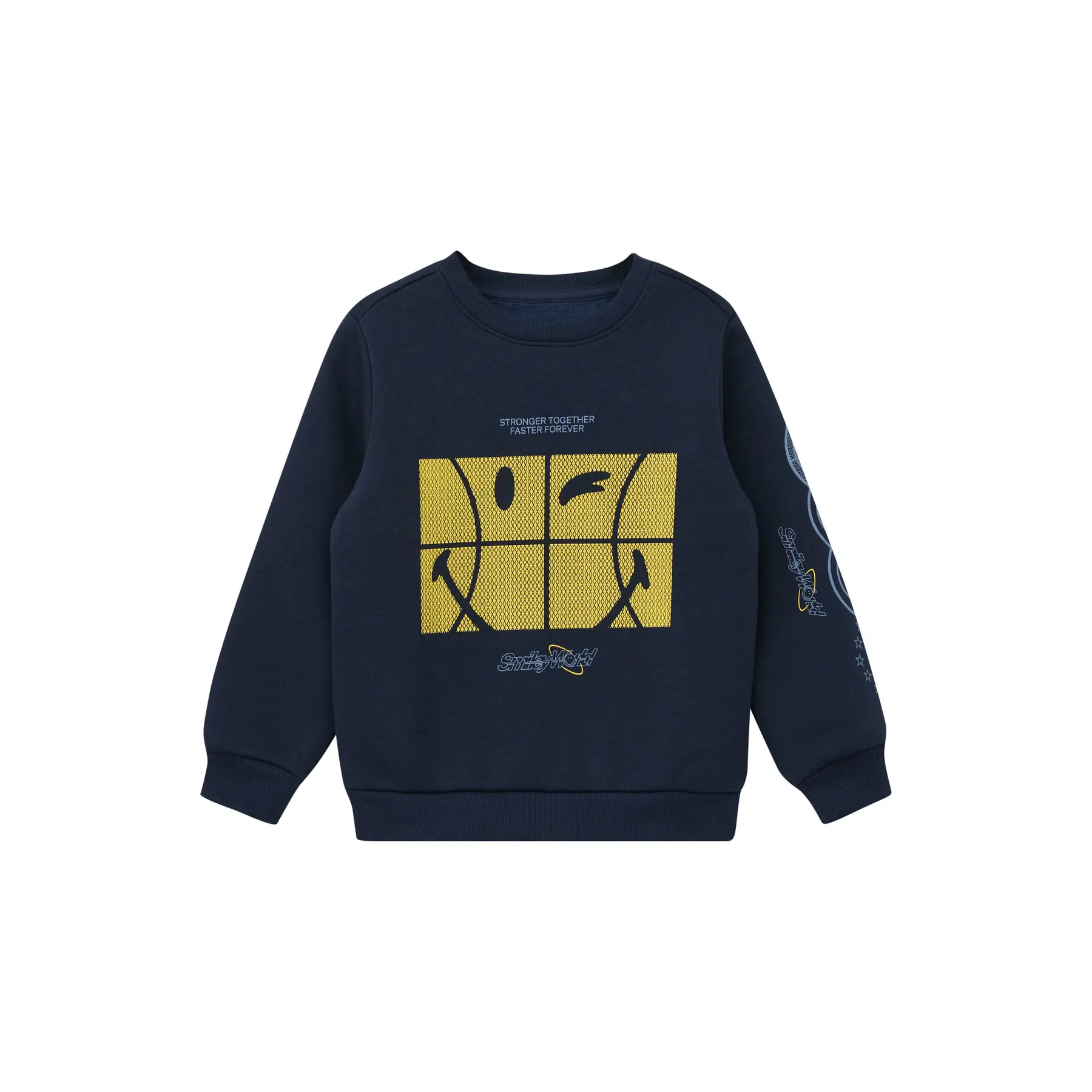 Sweatshirt smiley® mit Druck vorne - innen angeraut für Kinder s.Oliver