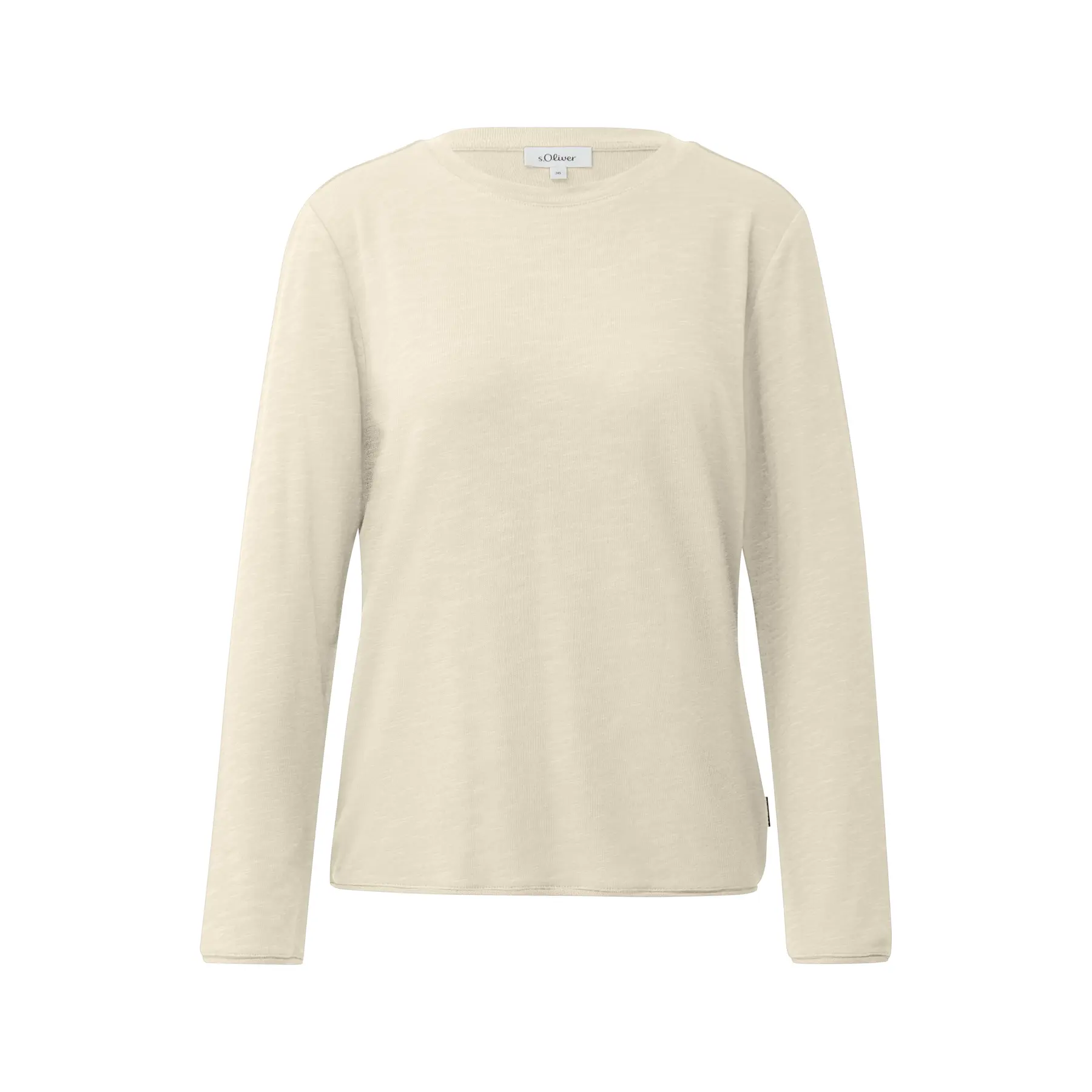 T-Shirt mit V-Ausschnitt und Rollsaum Damen s.Oliver