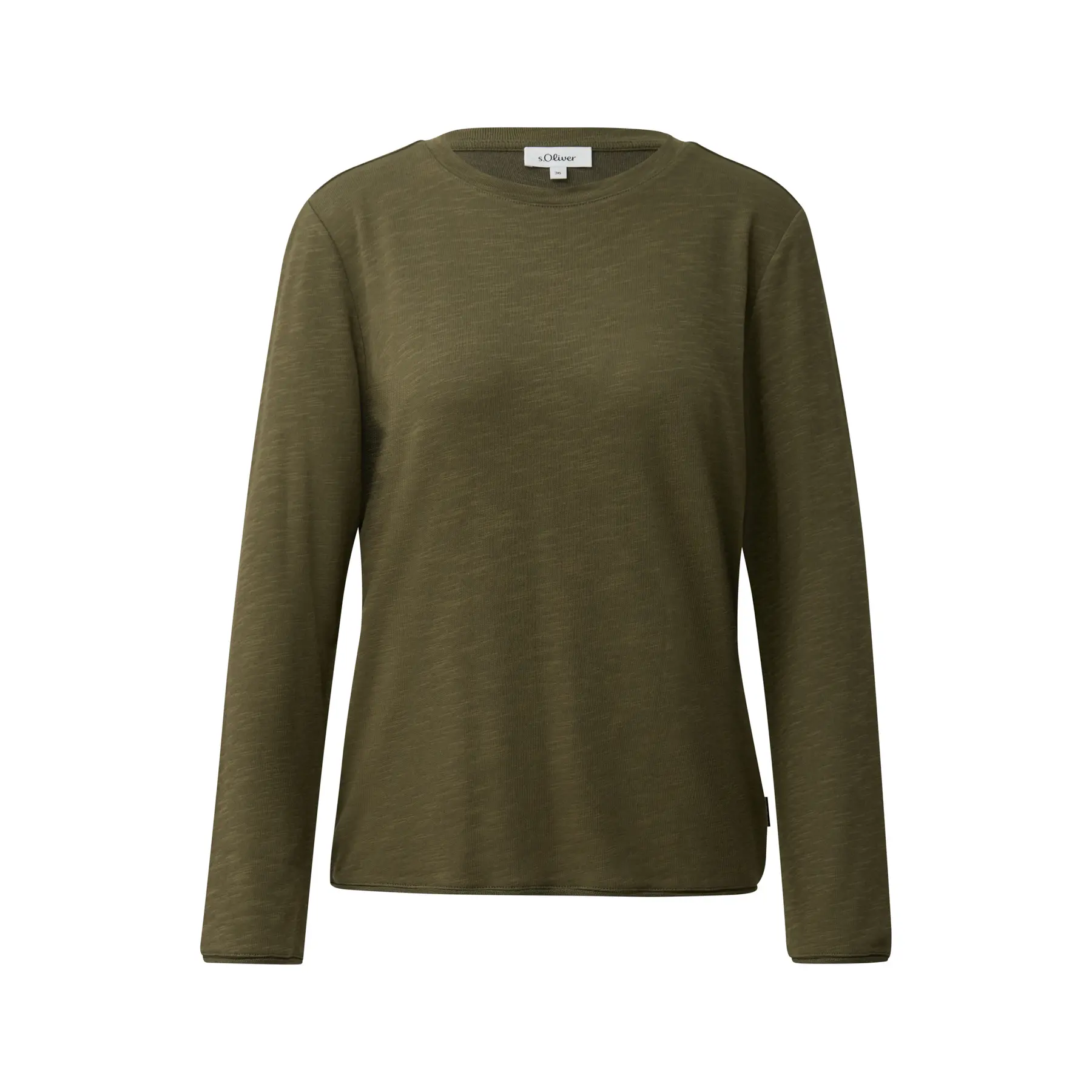 T-Shirt mit V-Ausschnitt und Rollsaum Damen s.Oliver