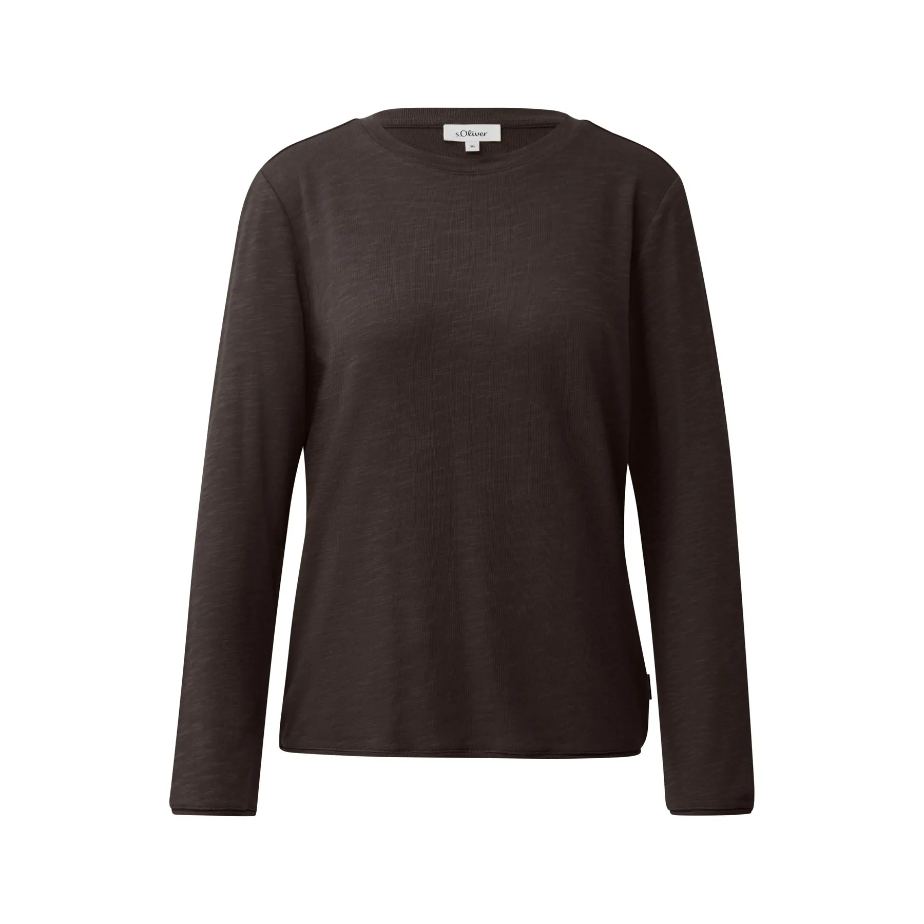 T-Shirt mit V-Ausschnitt und Rollsaum Damen s.Oliver