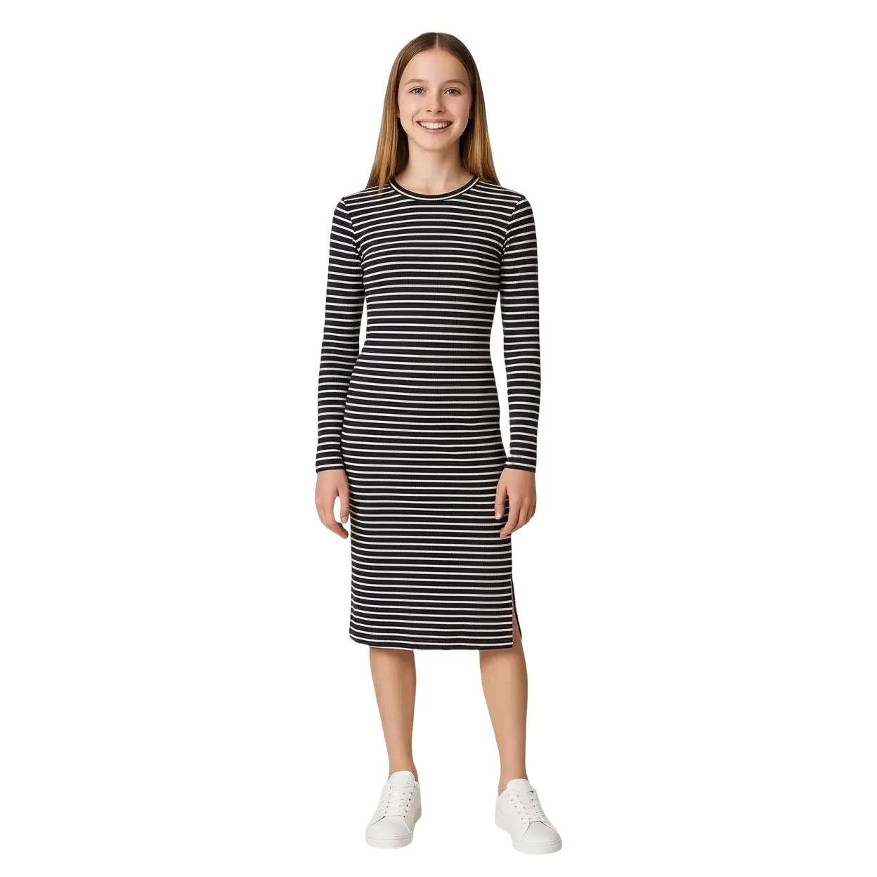 Robe rayée coupe ajustée avec fente latérale fille s.Oliver