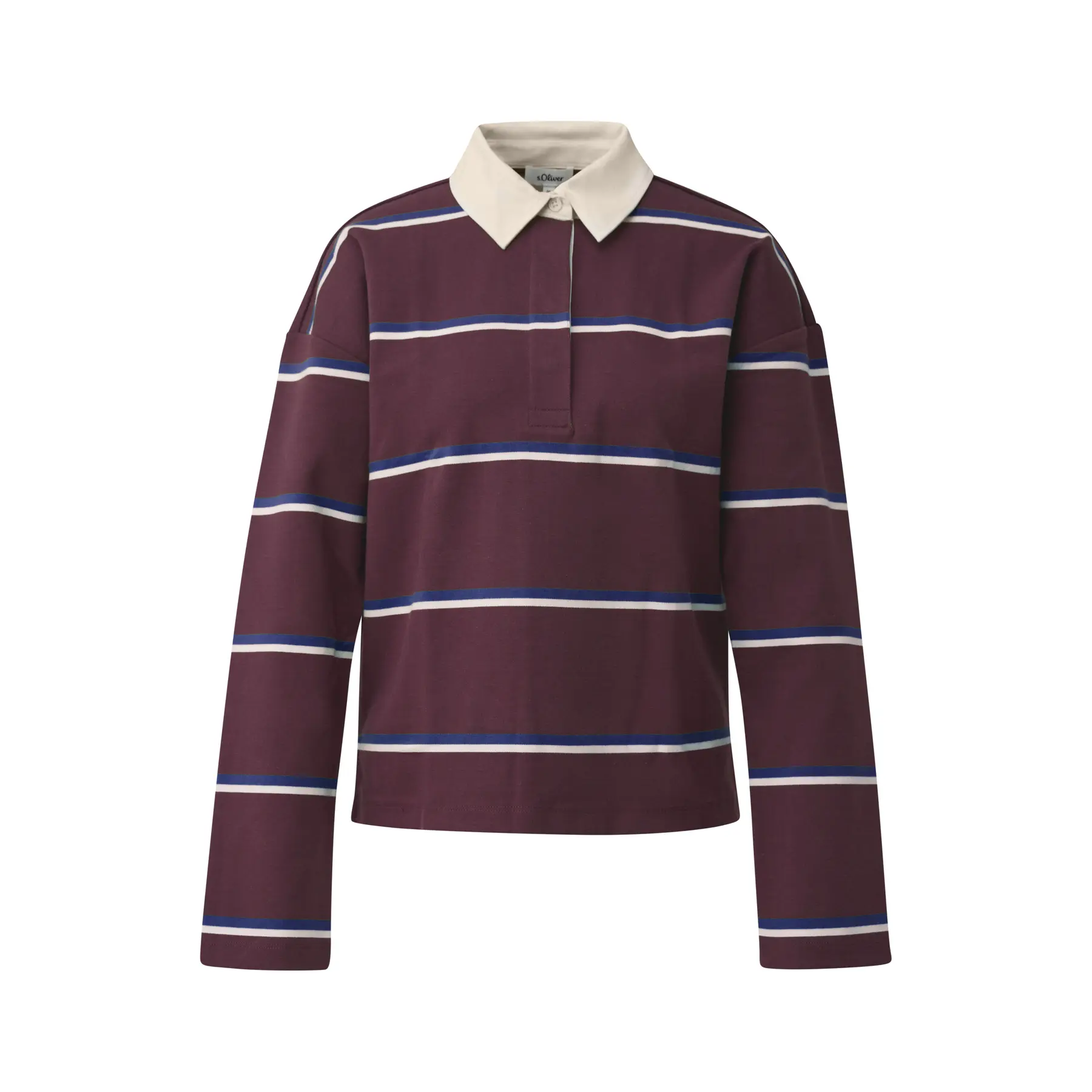 s.Oliver - female - Lichtgewicht sweatshirt met strepen en een polokraag