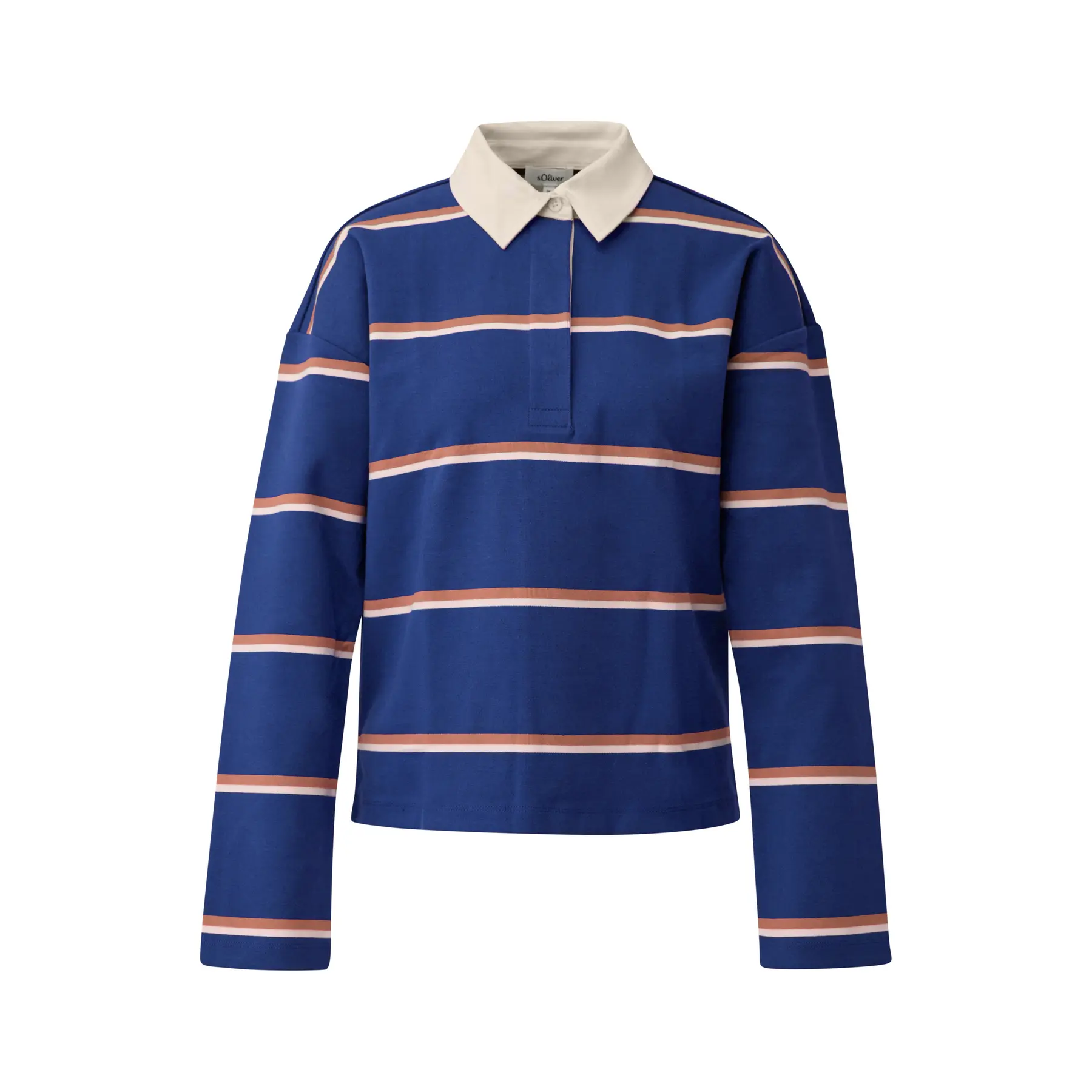s.Oliver - female - Lichtgewicht sweatshirt met strepen en een polokraag